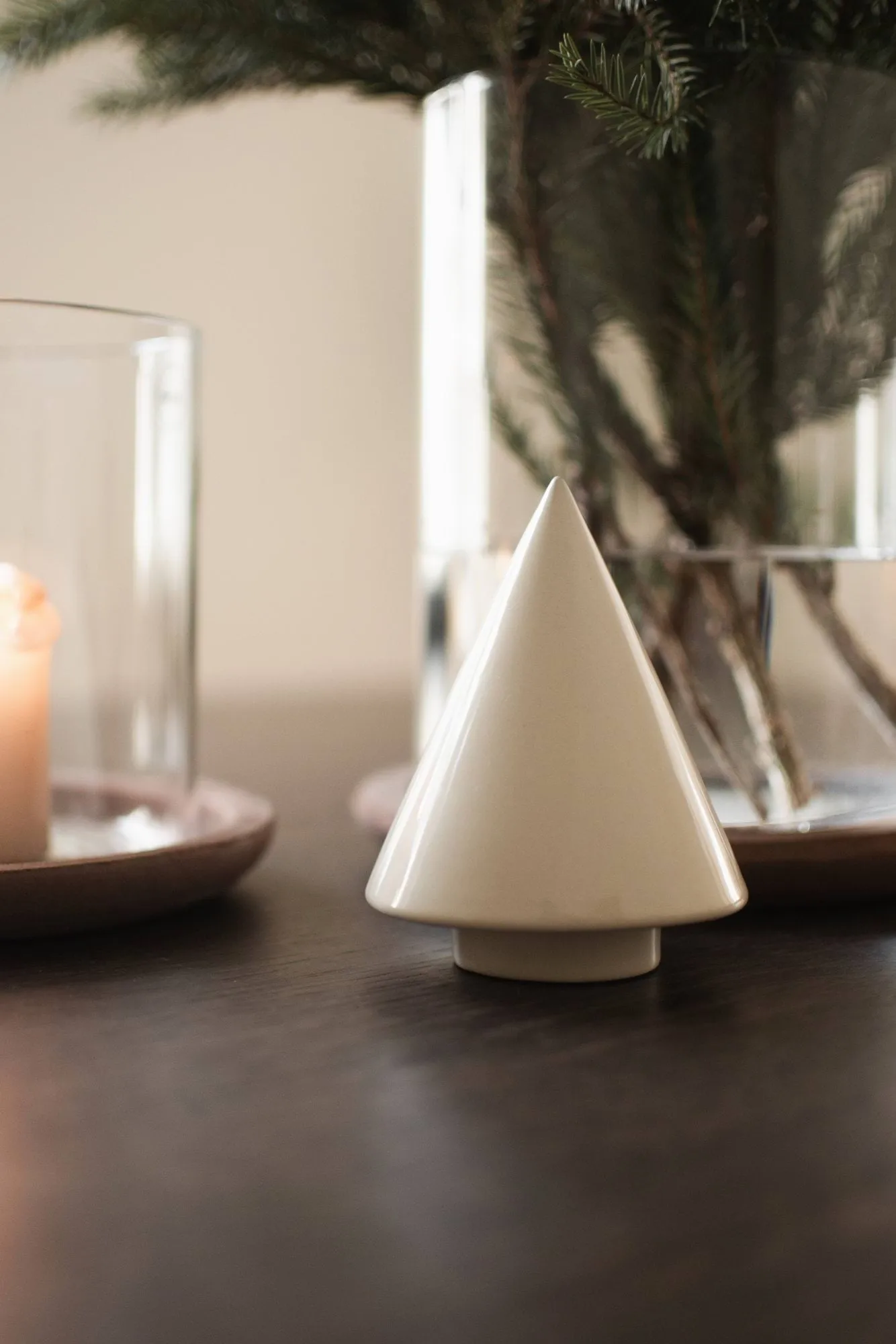 Peak árvore detalhe decorativo, Brilhante creme, Ø9 cm DBKD