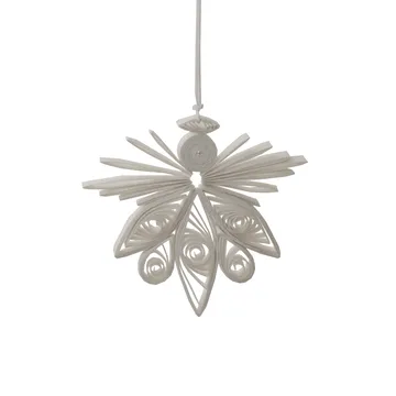Pendente de Natal de anjo de papel - Branco - DBKD