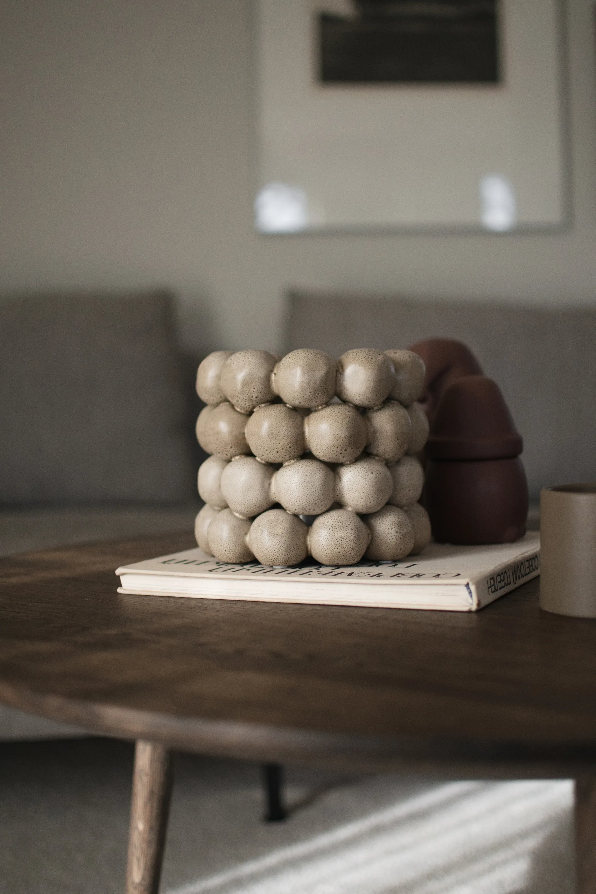 Porta-velas Bright Ø17 cm, Beige DBKD