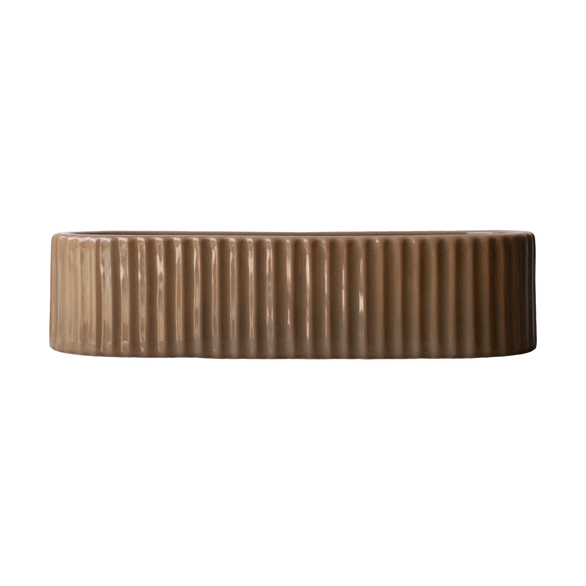Stripe castiçal 30 cm, Shiny nougat DBKD