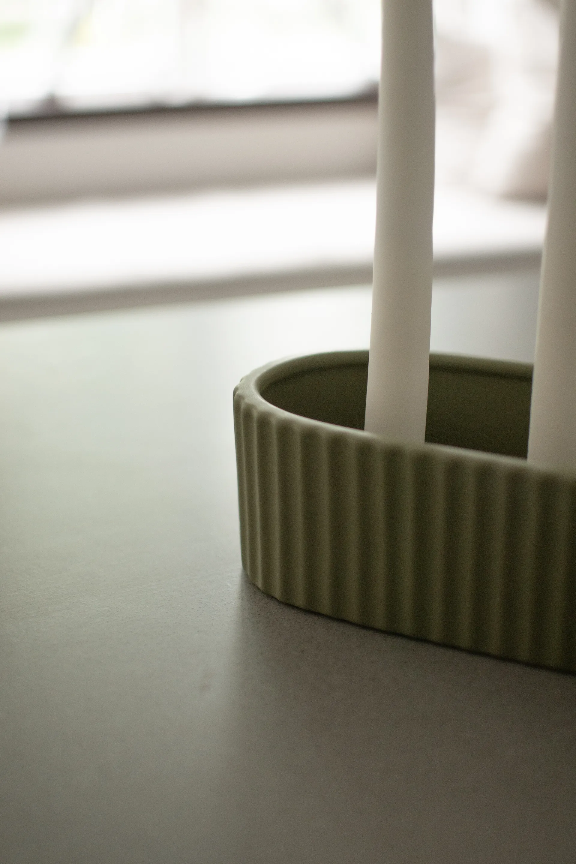 Stripe castiçal 30 cm, Verde DBKD