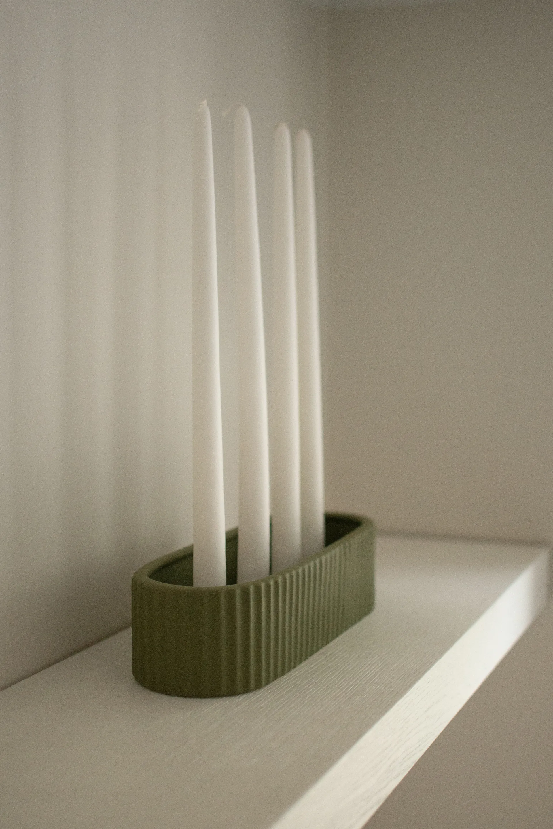 Stripe castiçal 30 cm, Verde DBKD