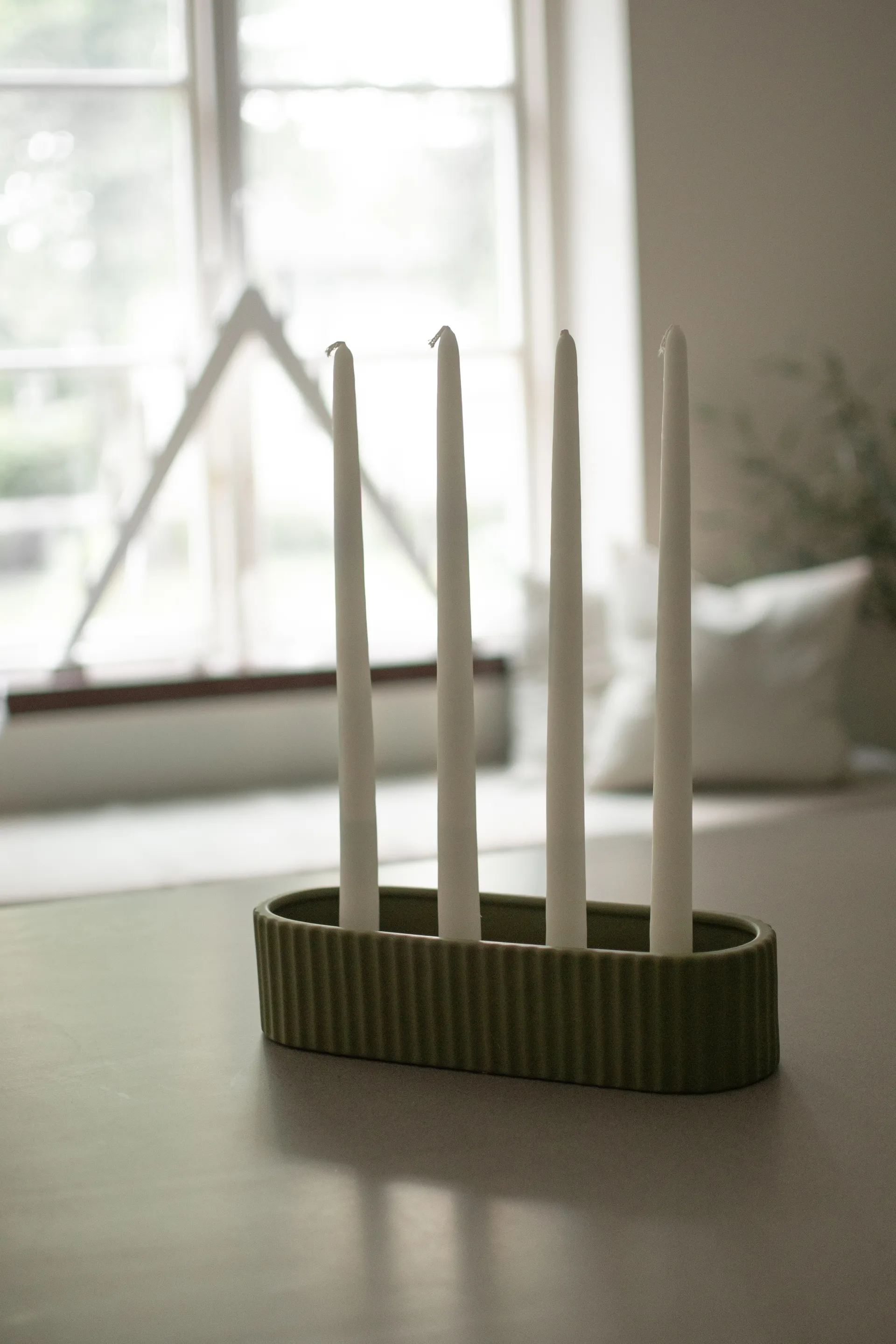 Stripe castiçal 30 cm, Verde DBKD