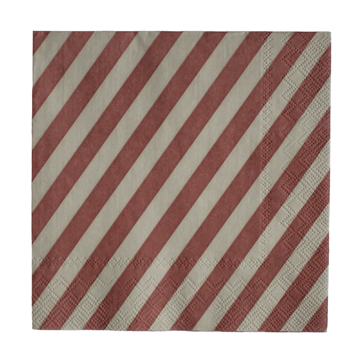 Stripe guardanapo de papel 33x33 cm 20 unidades - Vermelho escuro - DBKD