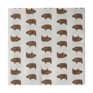 Swedish pig guardanapo de papel 33x33 cm 20 unidades - Castanho - DBKD