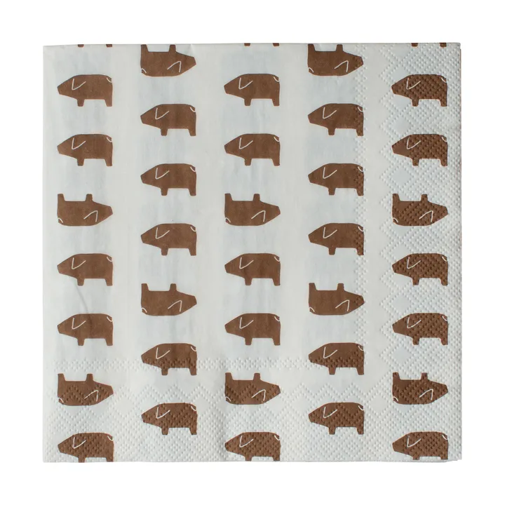 Swedish pig guardanapo de papel 33x33 cm 20 unidades - Castanho - DBKD