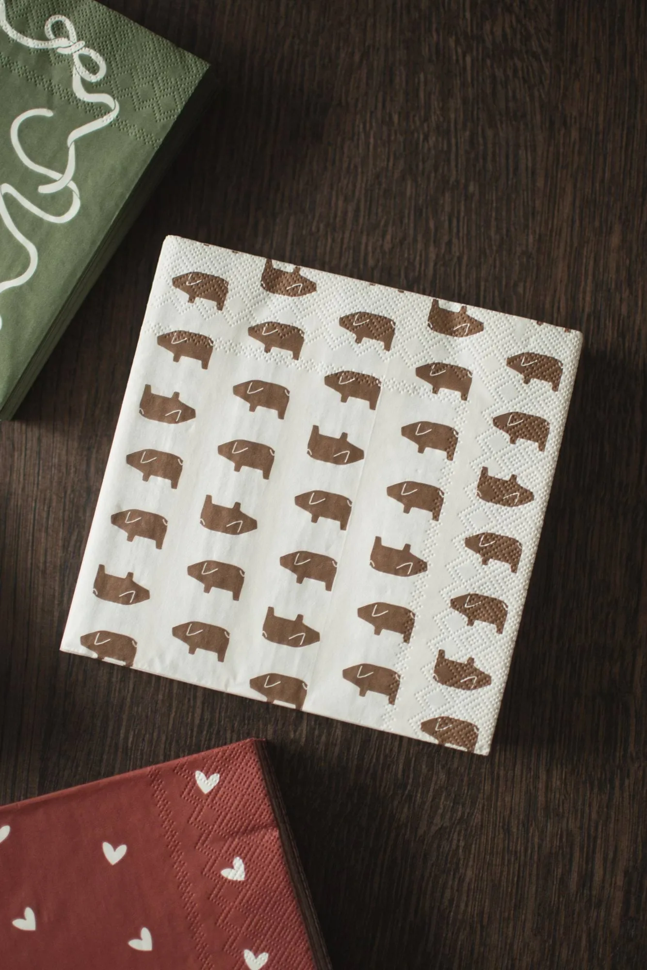 Swedish pig guardanapo de papel 33x33 cm 20 unidades, Castanho DBKD