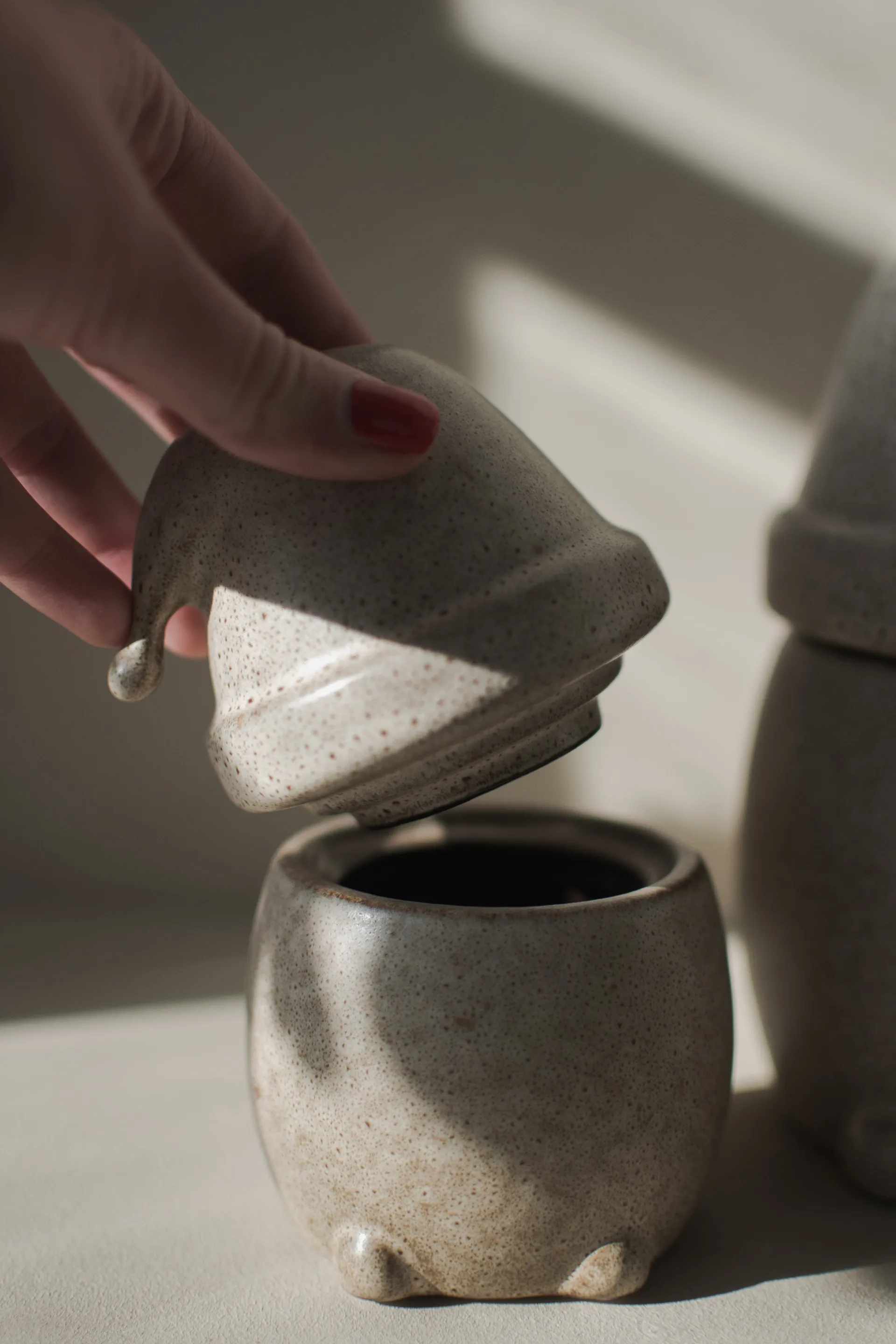 Taça com tampa pequena Eating Santa, Bege DBKD