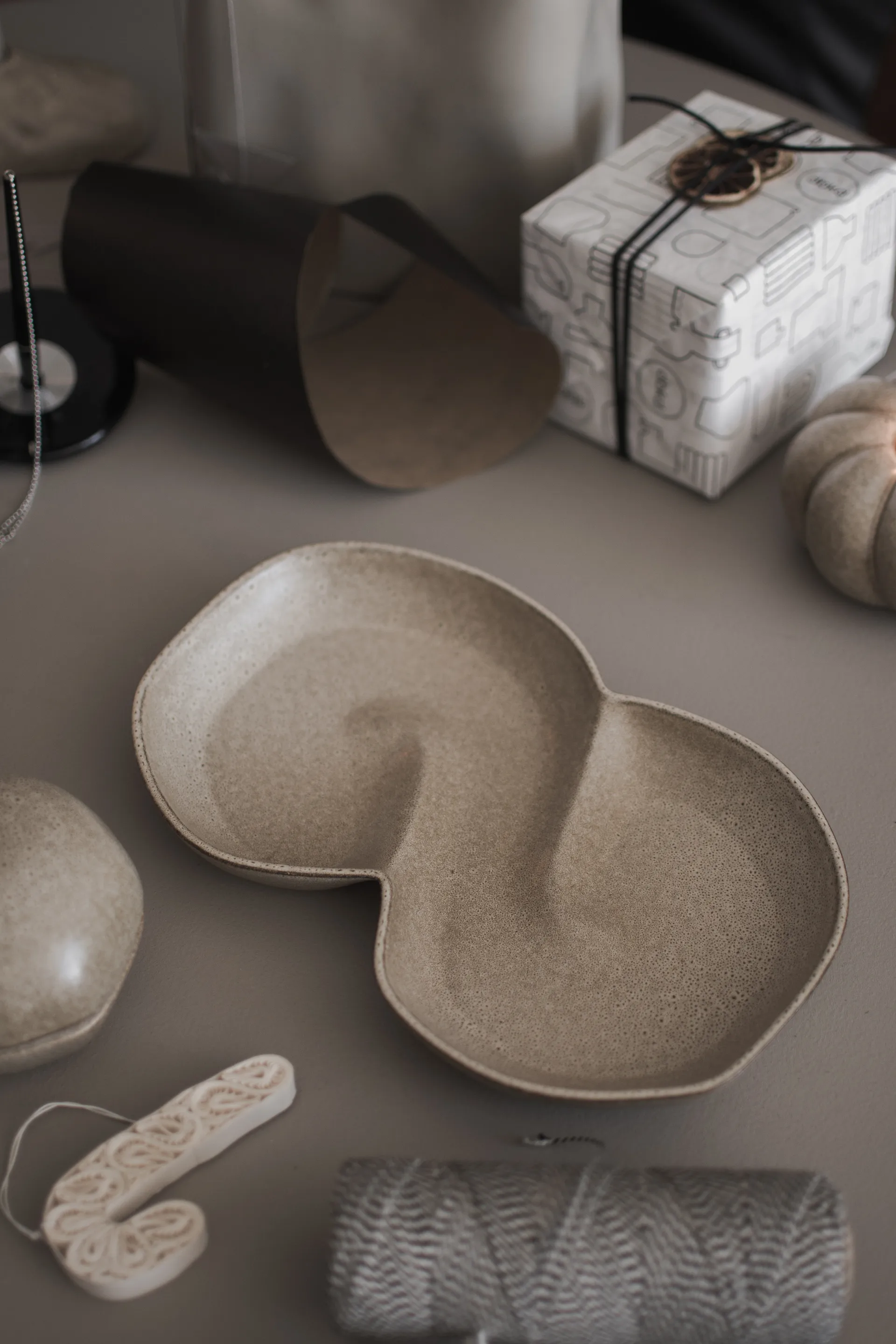 Tigela Bun com tampa 11x18 cm, Beige DBKD