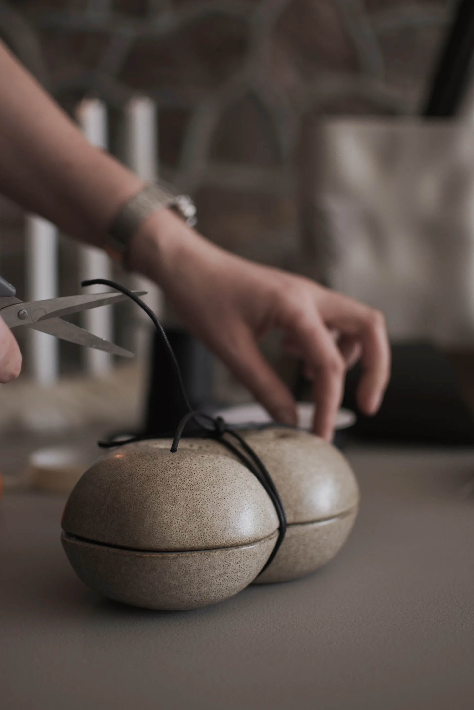 Tigela Bun com tampa 11x18 cm, Beige DBKD