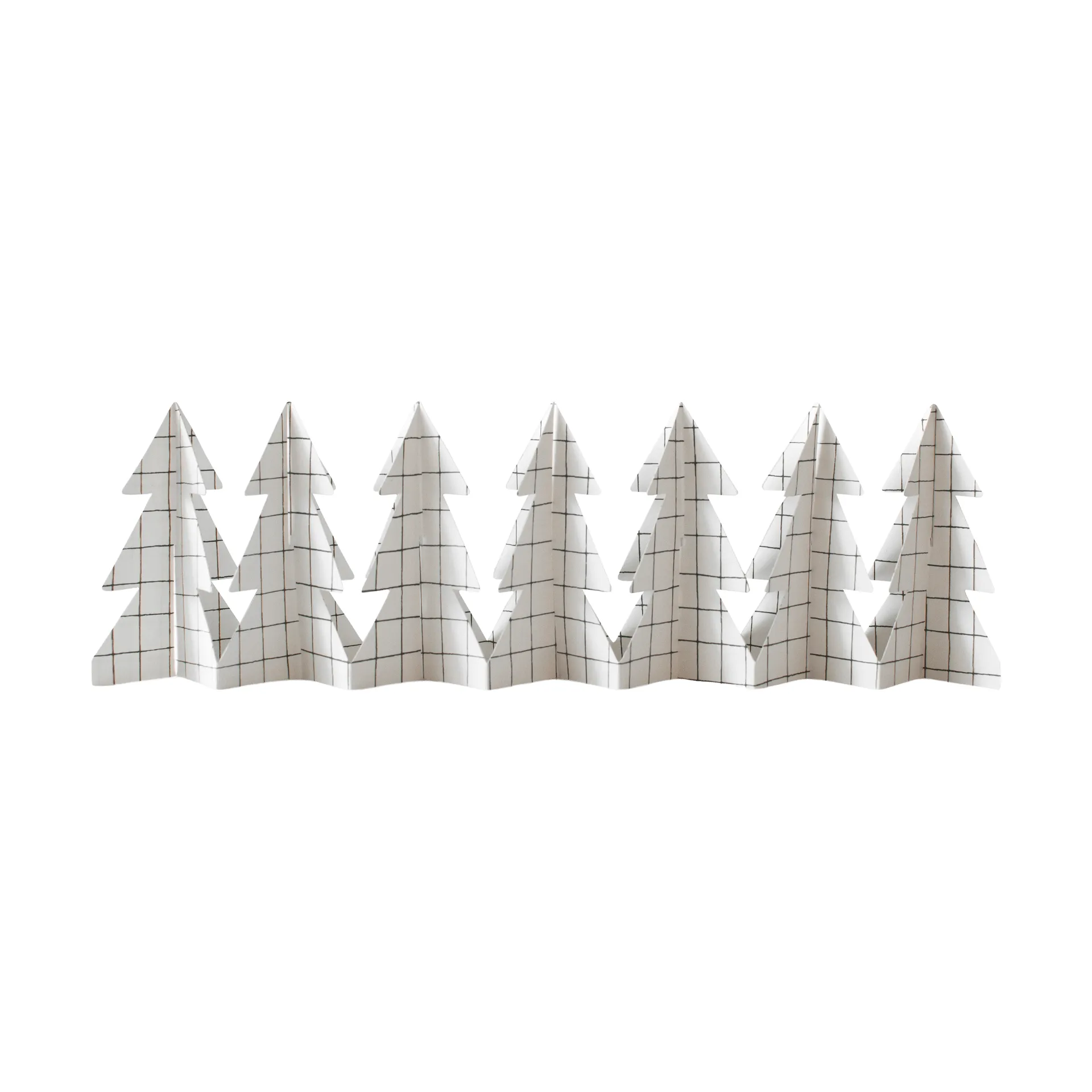 Tree in a row decoração 60 cm, Square branco, 12x60 cm DBKD