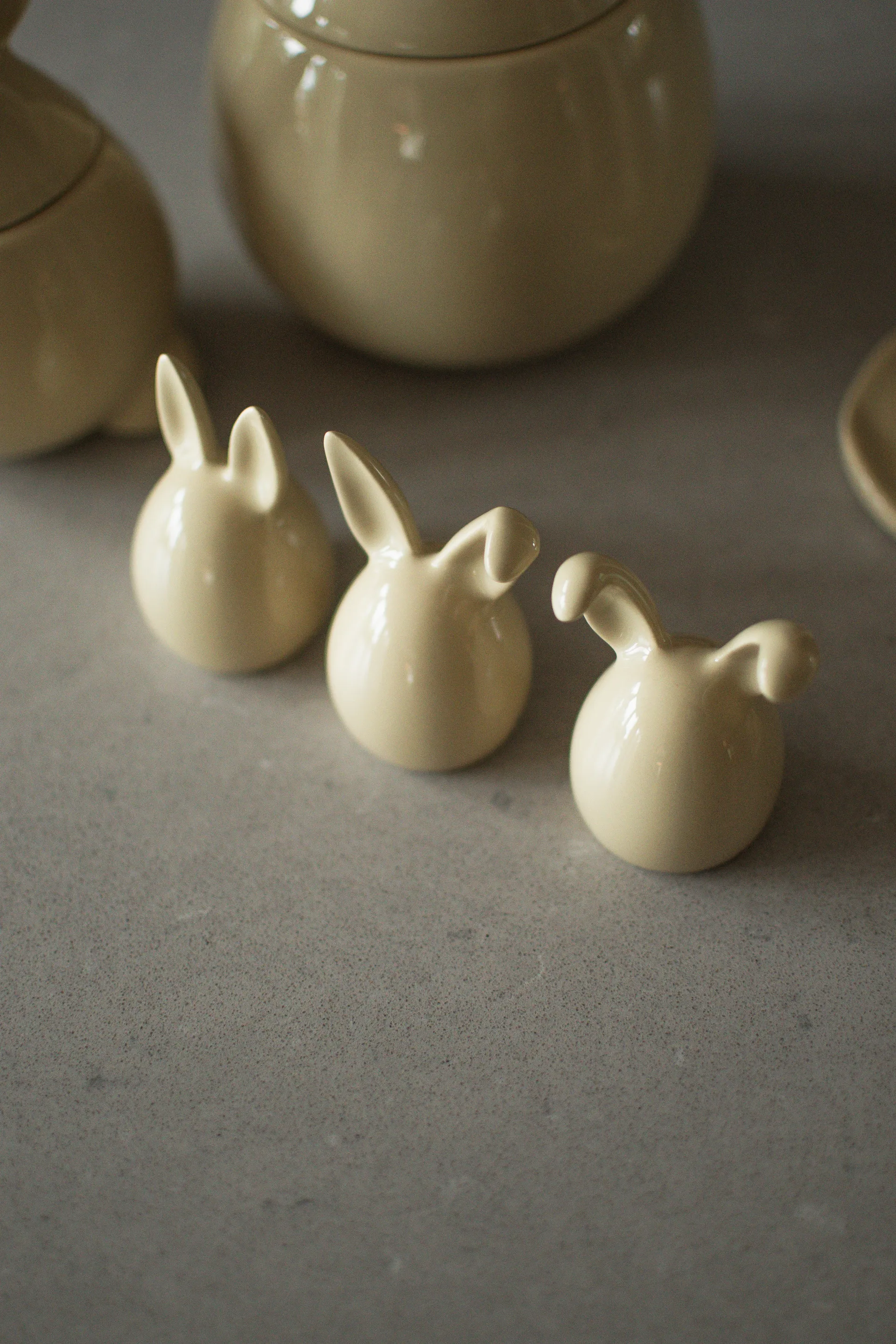 Triplets coelho da Páscoa 3 unid., Amarelo brilhante DBKD