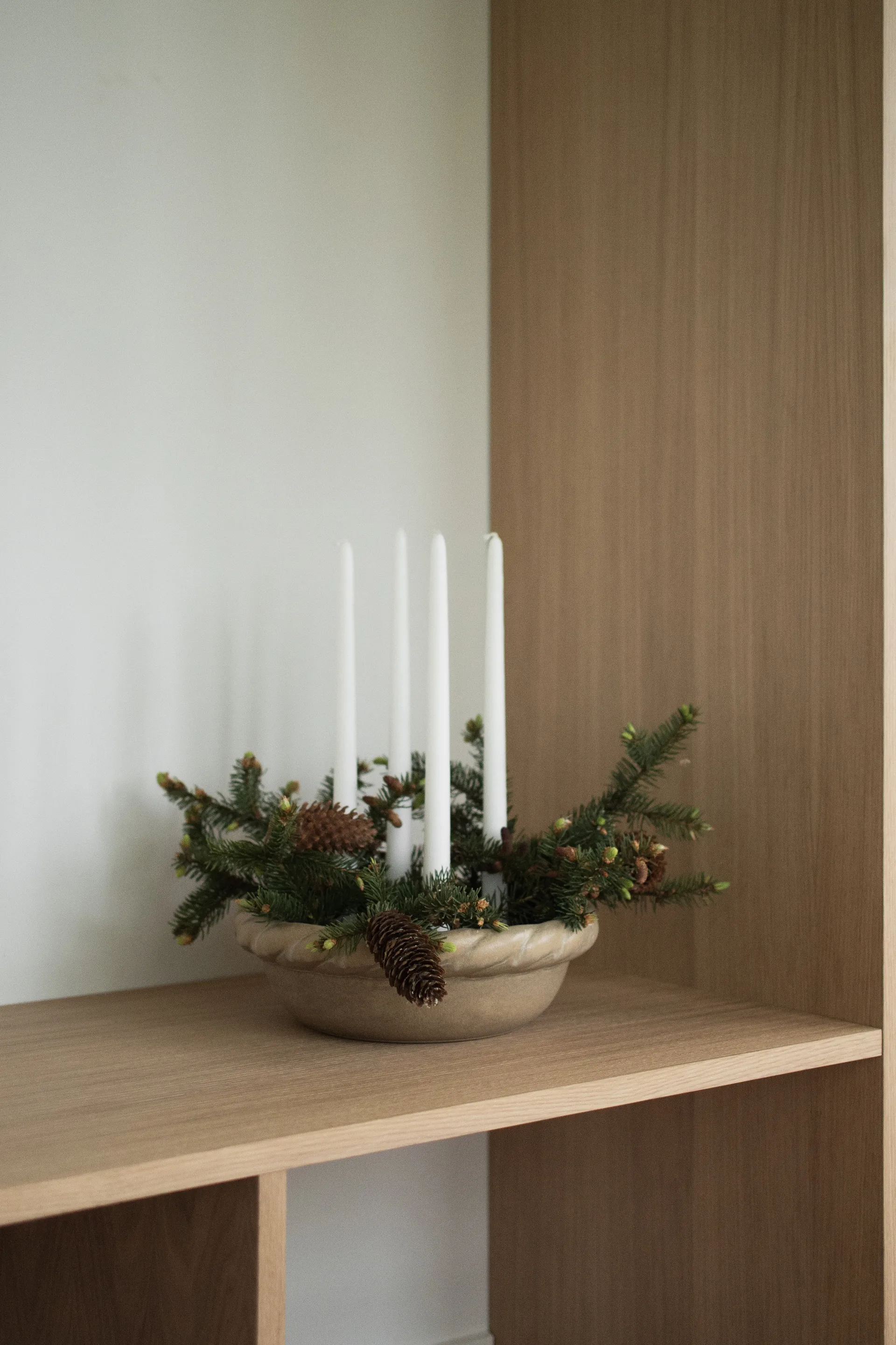 Twine castiçal com base plana Ø30 cm, Bege DBKD