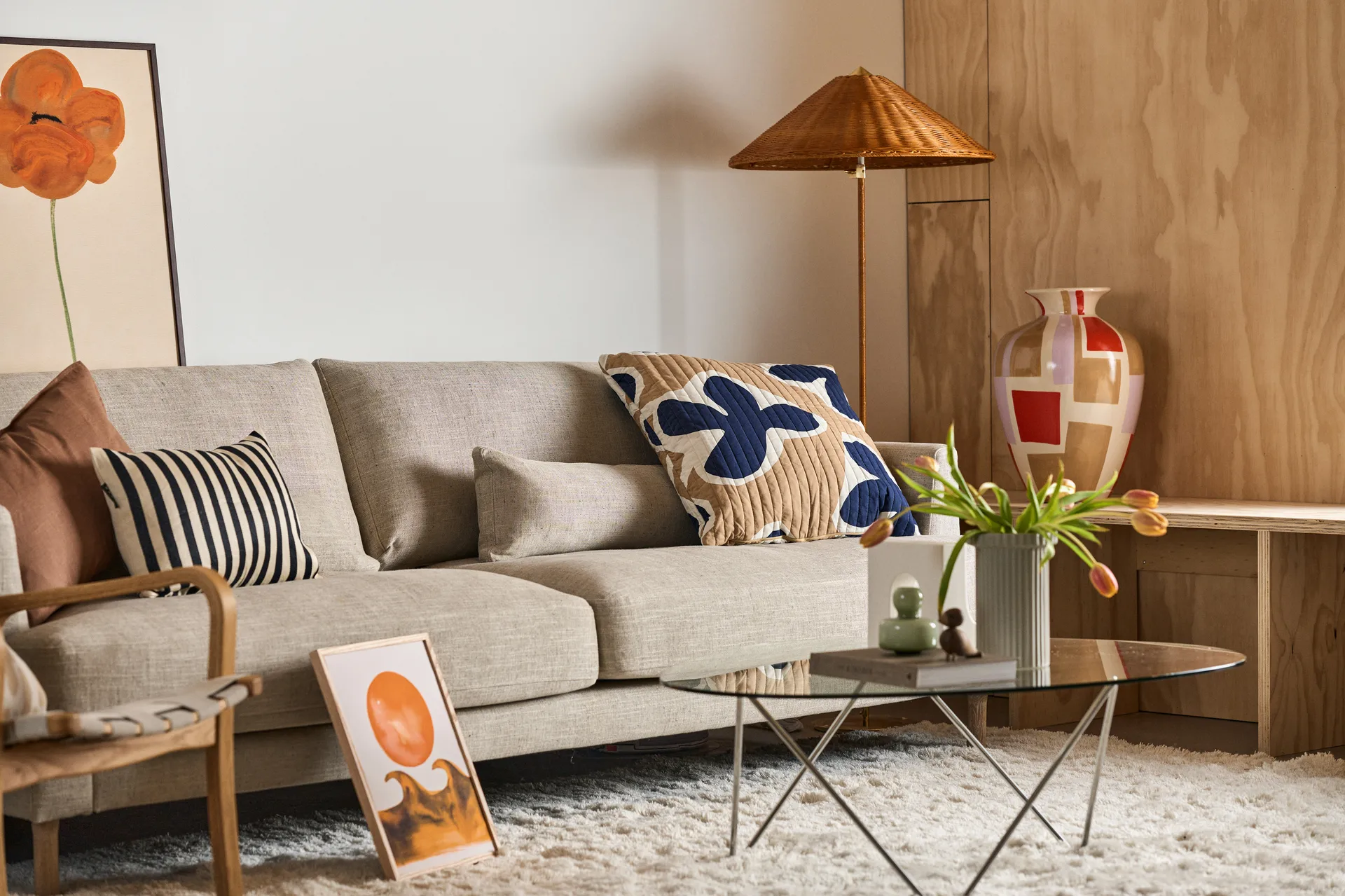 Vaso de flores grande Stripe 22 cm, Areiay mole DBKD