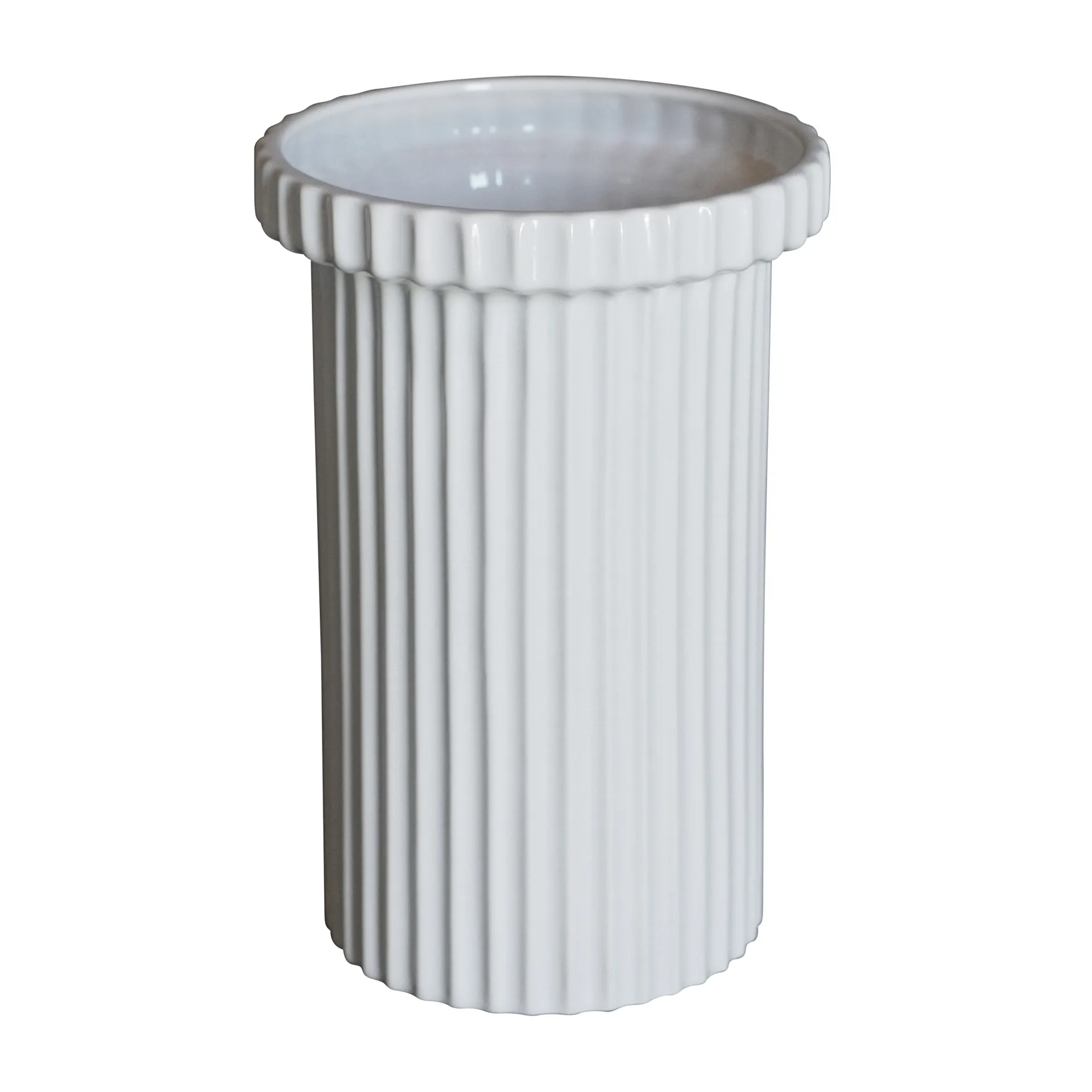 Vaso de flores grande Stripe 22 cm, Shiny white DBKD