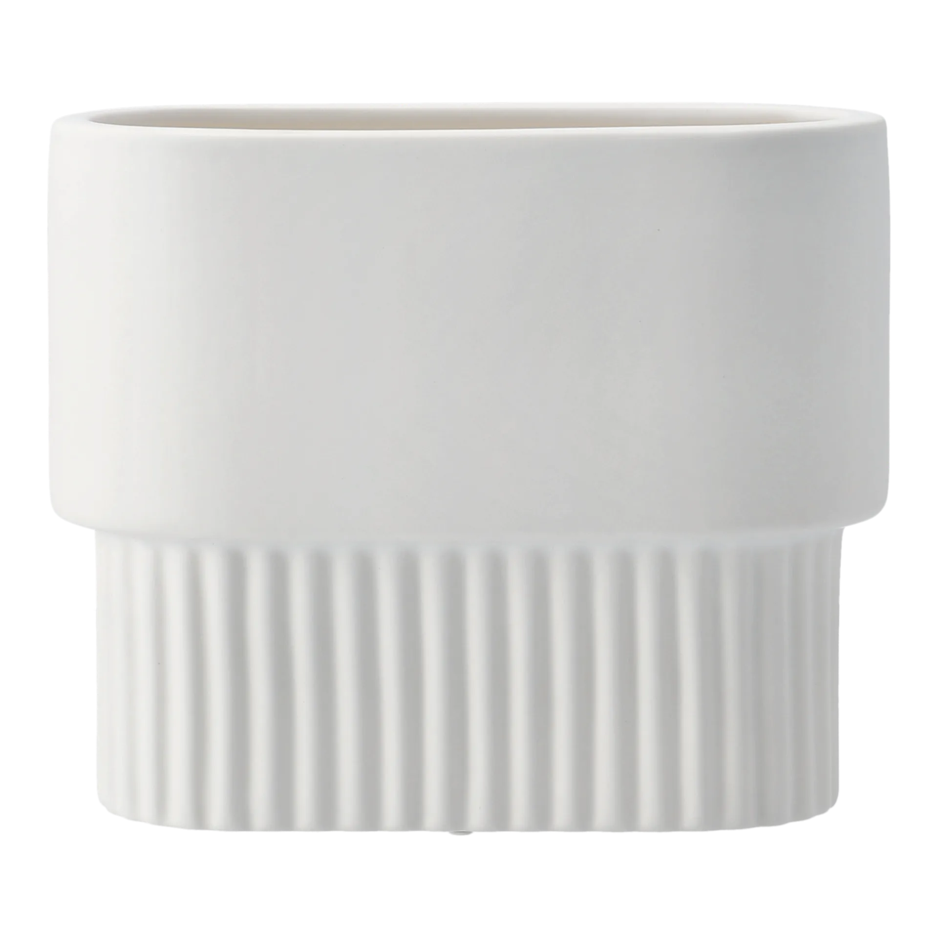 Vaso de flores oval raso Front , branco DBKD