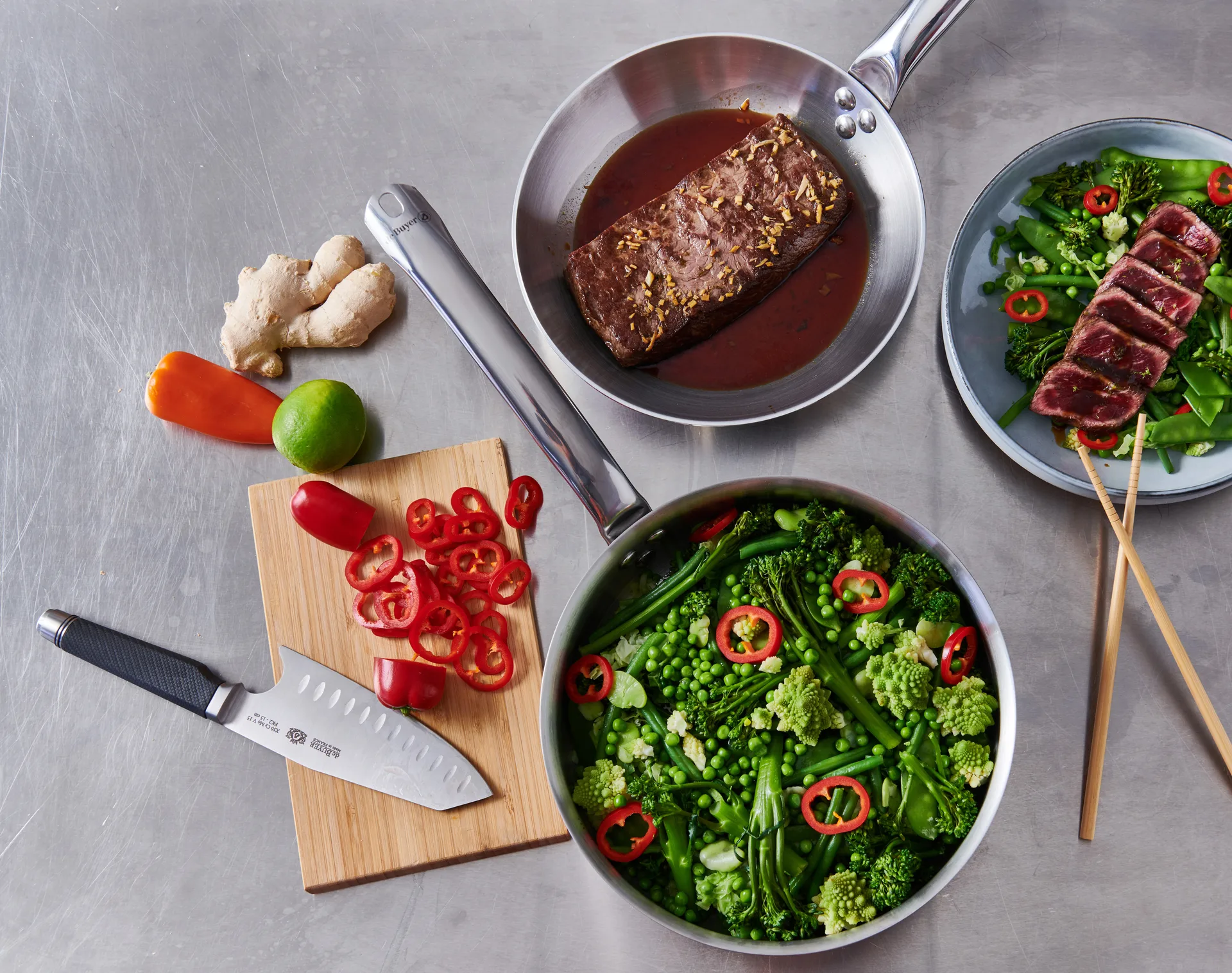 Alchimy panela de saltear em aço inoxidável, Ø24 cm De Buyer