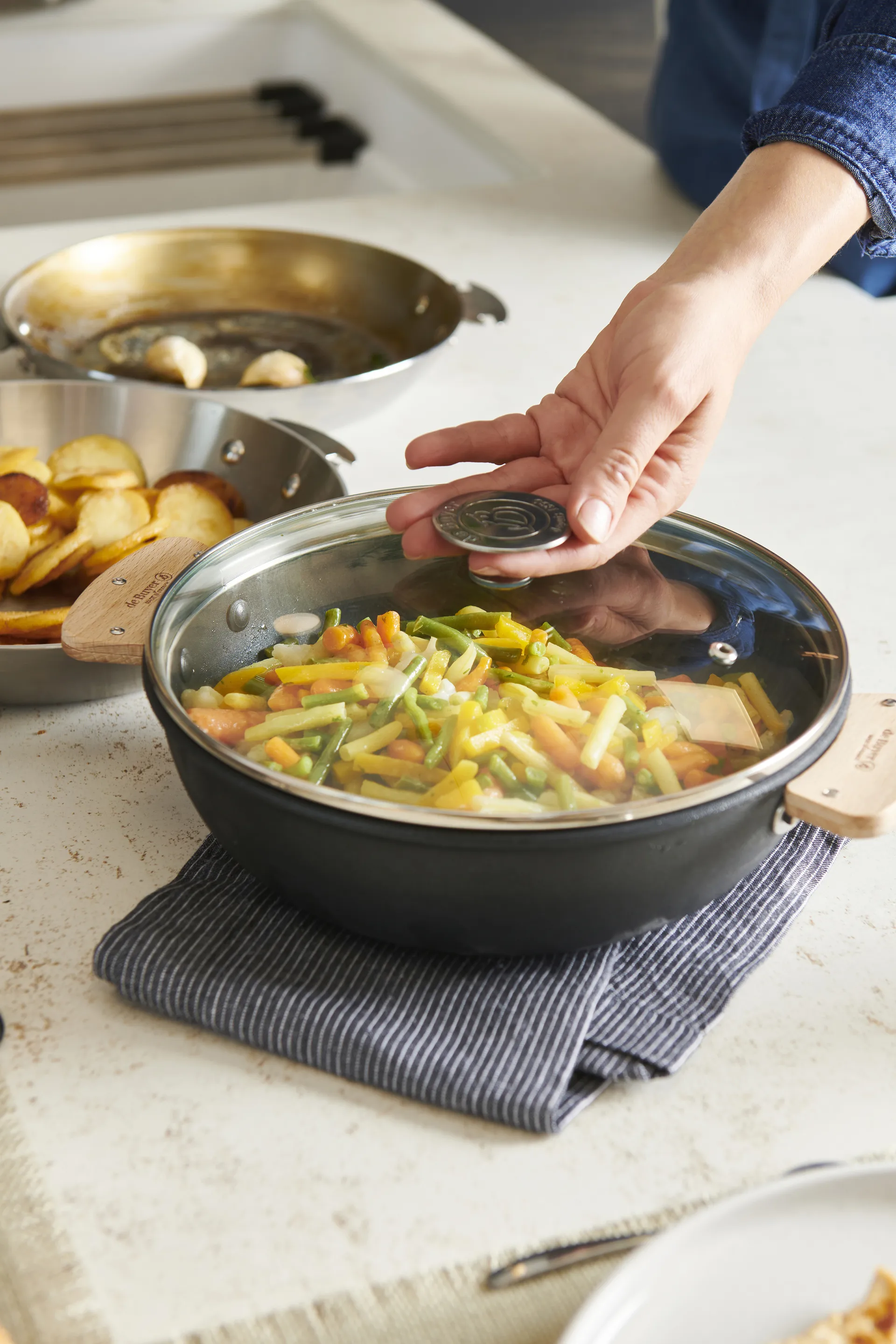 Alchimy tampa de vidro com anel profundo, Ø14 cm De Buyer