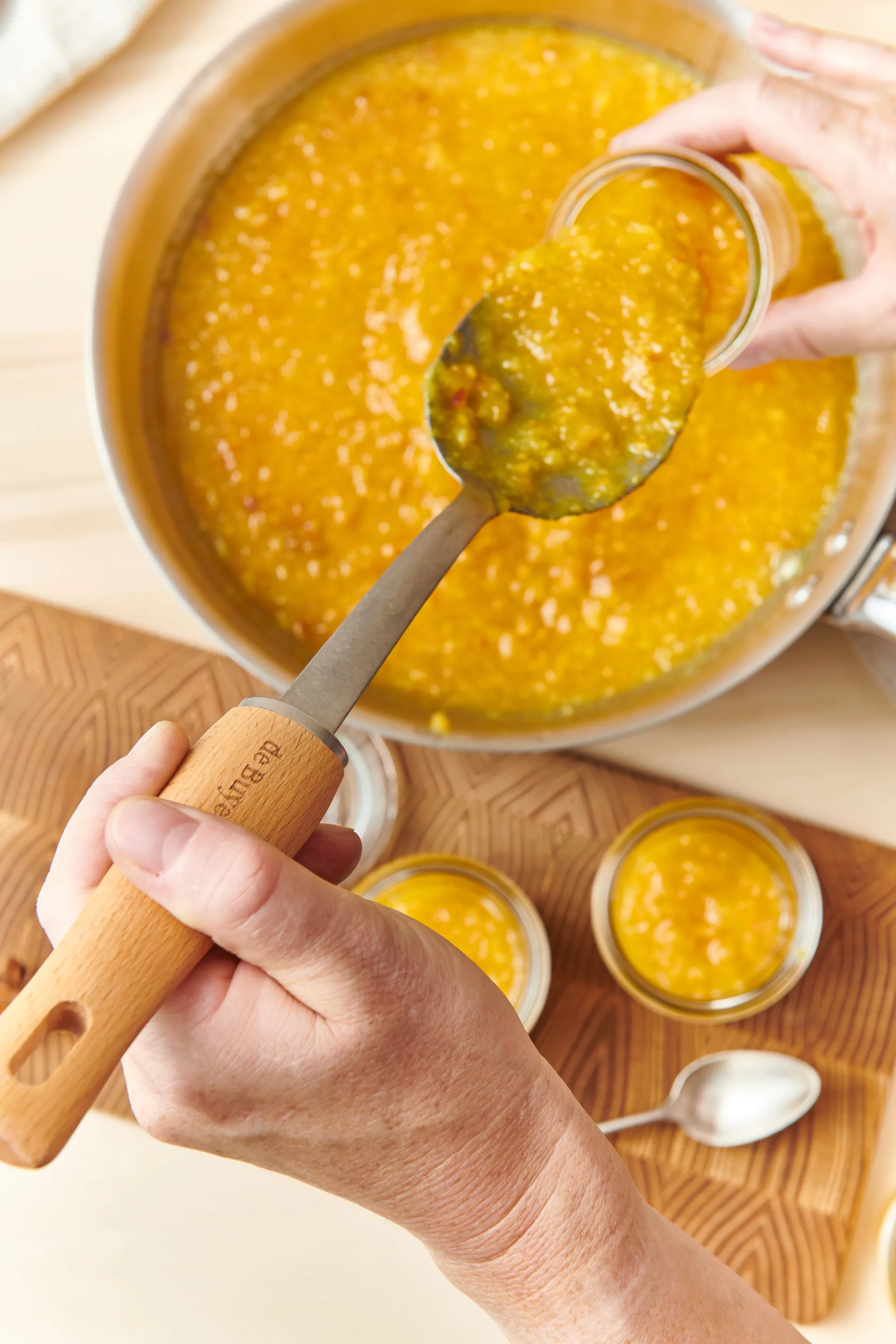 Colher de servir com cabo de madeira De Buyer B Bois, Aço inoxidável De Buyer