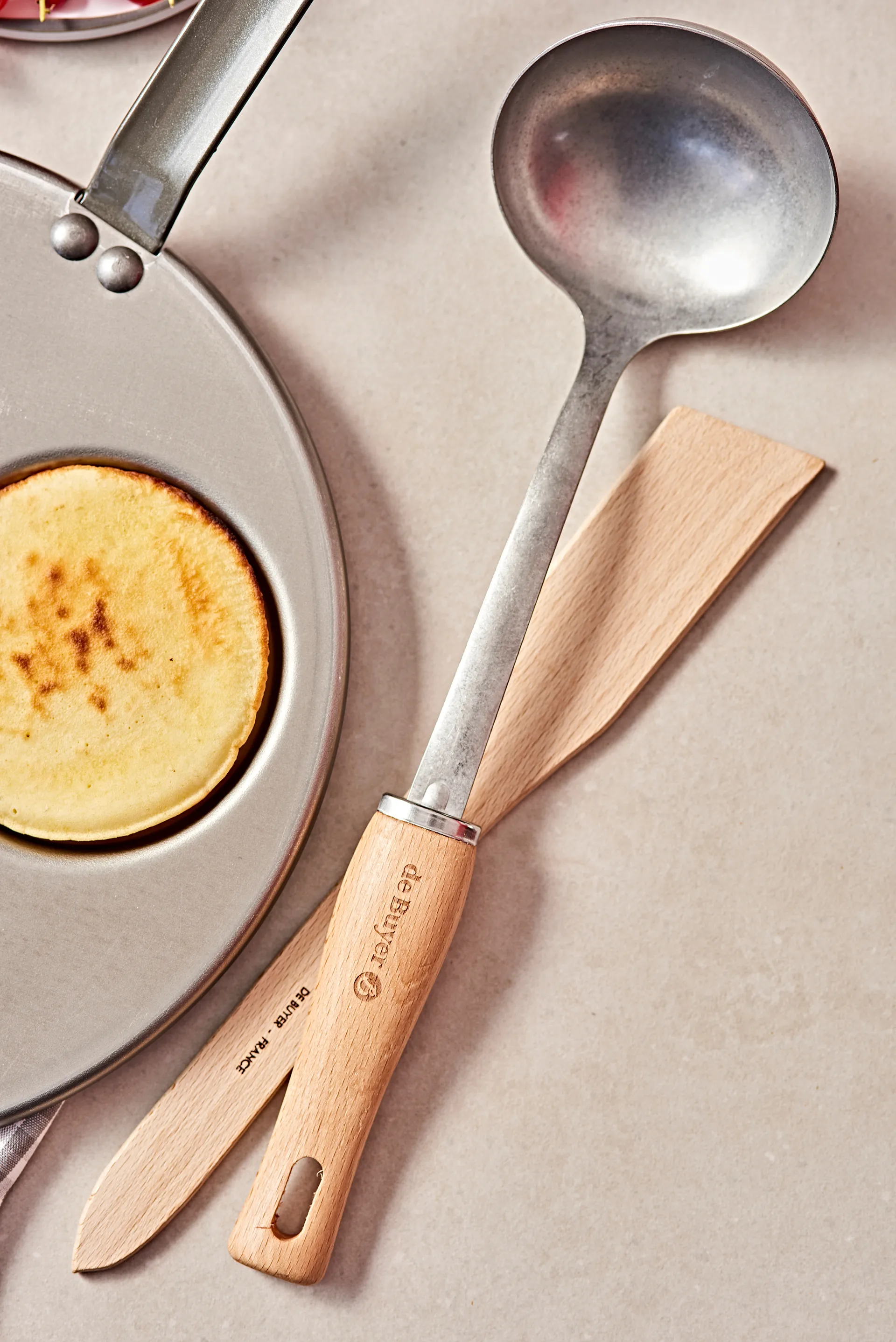 Concha de sopa com pega de madeira De Buyer B Bois, Aço inoxidável De Buyer