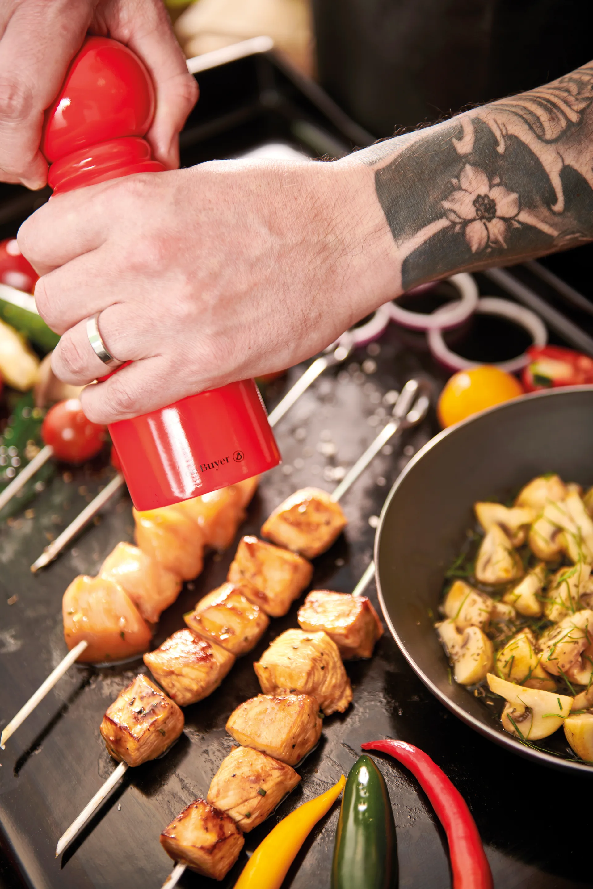 Moinho de sal e pimenta cerâmica Rumba 20 cm, Branco-brilhante De Buyer