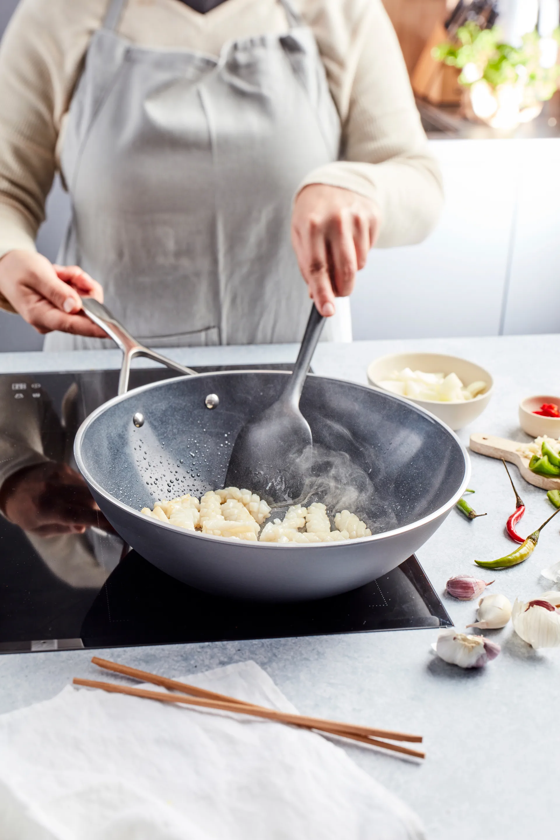 Alu Pro 5 Ceraforce wokpanna cerâmica 5-camadas, Ø30 cm Demeyere