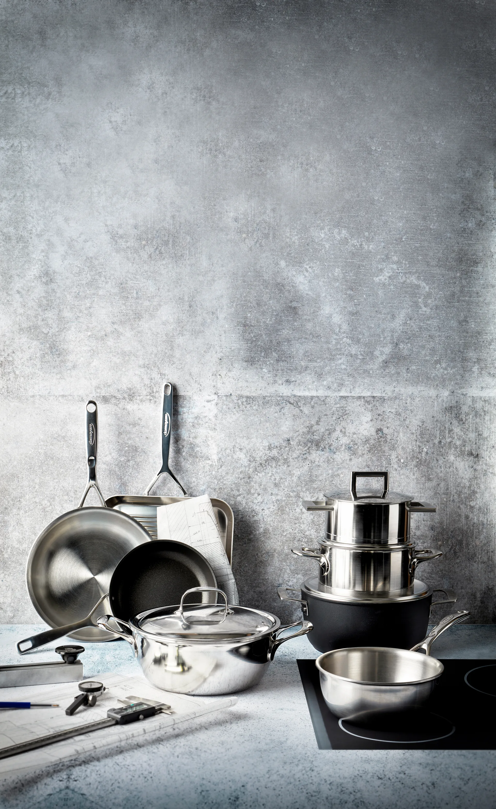 Demeyere Atlantis 7 frigideira de servir em aço inoxidável, 4,8 L Demeyere