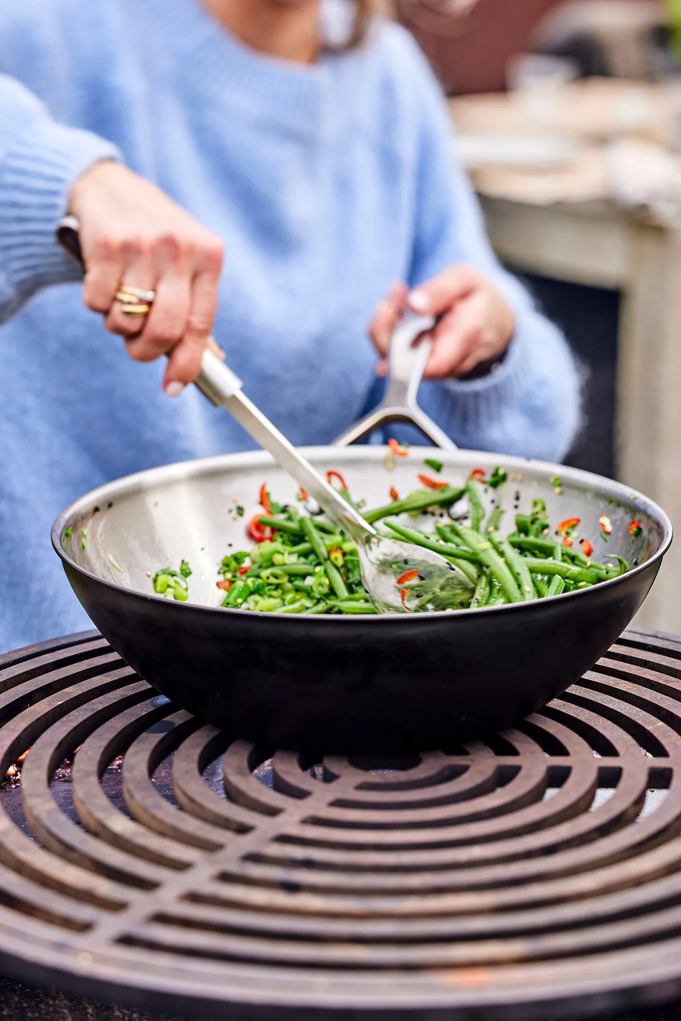 Demeyere Black 5 wok em aço inoxidável, Ø30 cm Demeyere