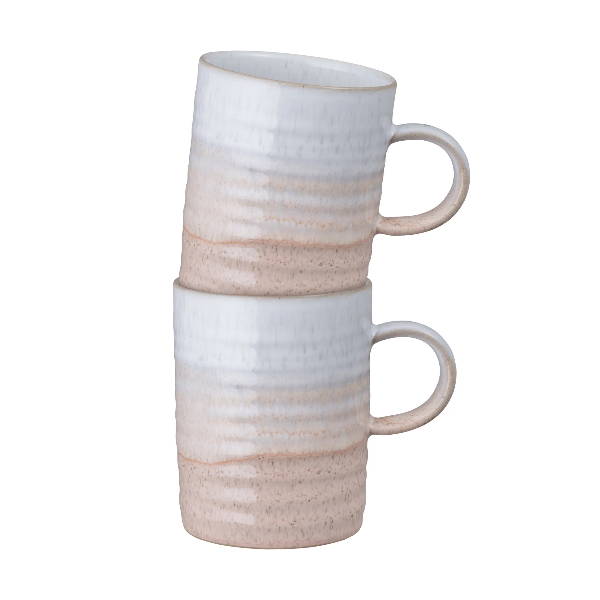 Caneca estriada Kiln Coral, Coral-bege, 2-pack Denby