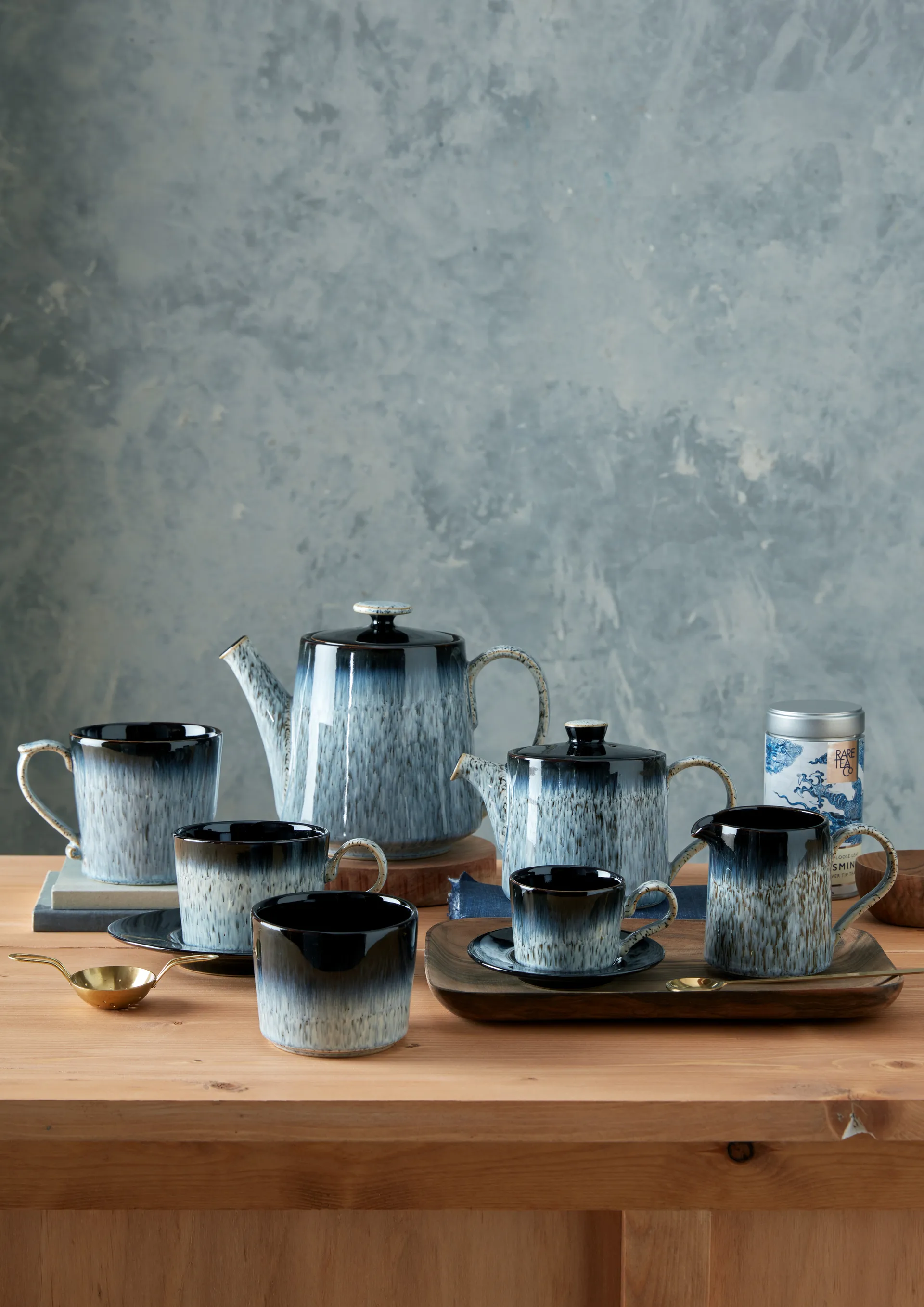 Chávena de café expresso 10 cl Halo brew , Azul-cinza-preto Denby