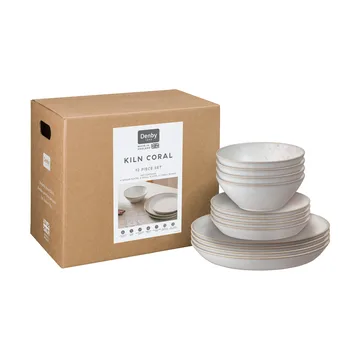 Conjunto de serviço Kiln Coral - Coral-bege, 12 peças - Denby