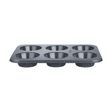 Forma para muffins com acabamento Quantanium - Cinza, 6 unid. - Denby