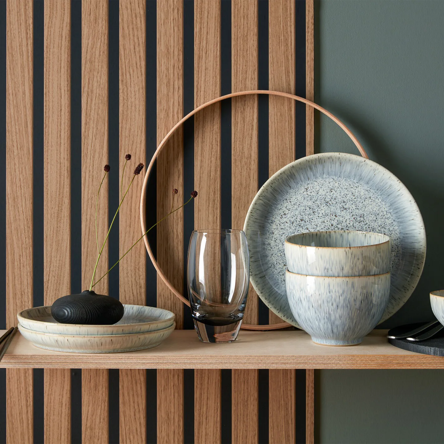 Prato Halo Speckle coupe 26 cm, Cinzento-castanho Denby