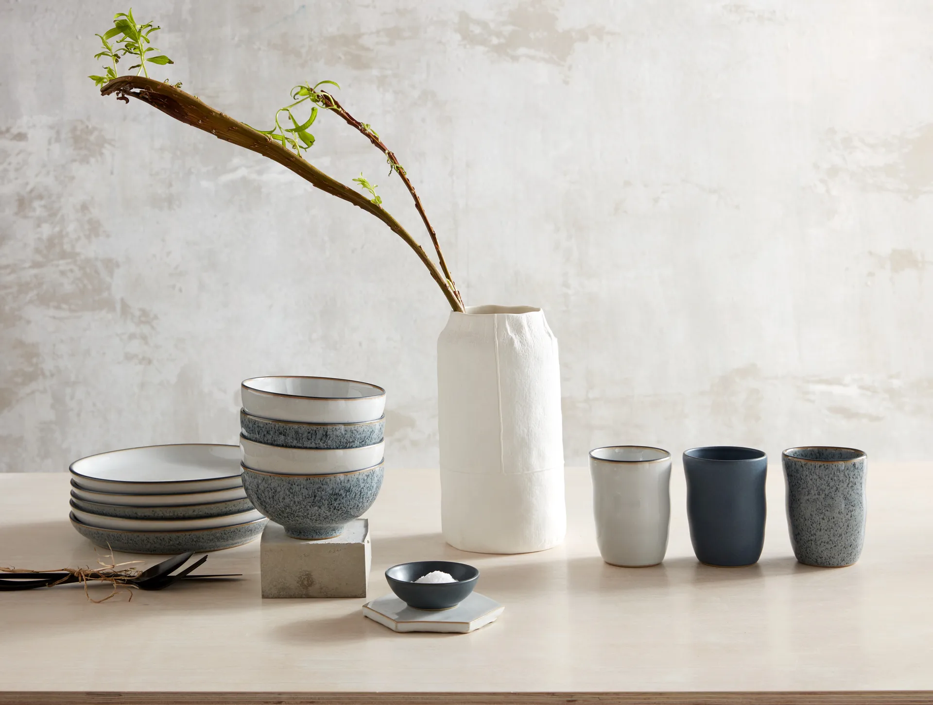 Prato Studio Grey 21 cm 4-unidades , Granito Denby