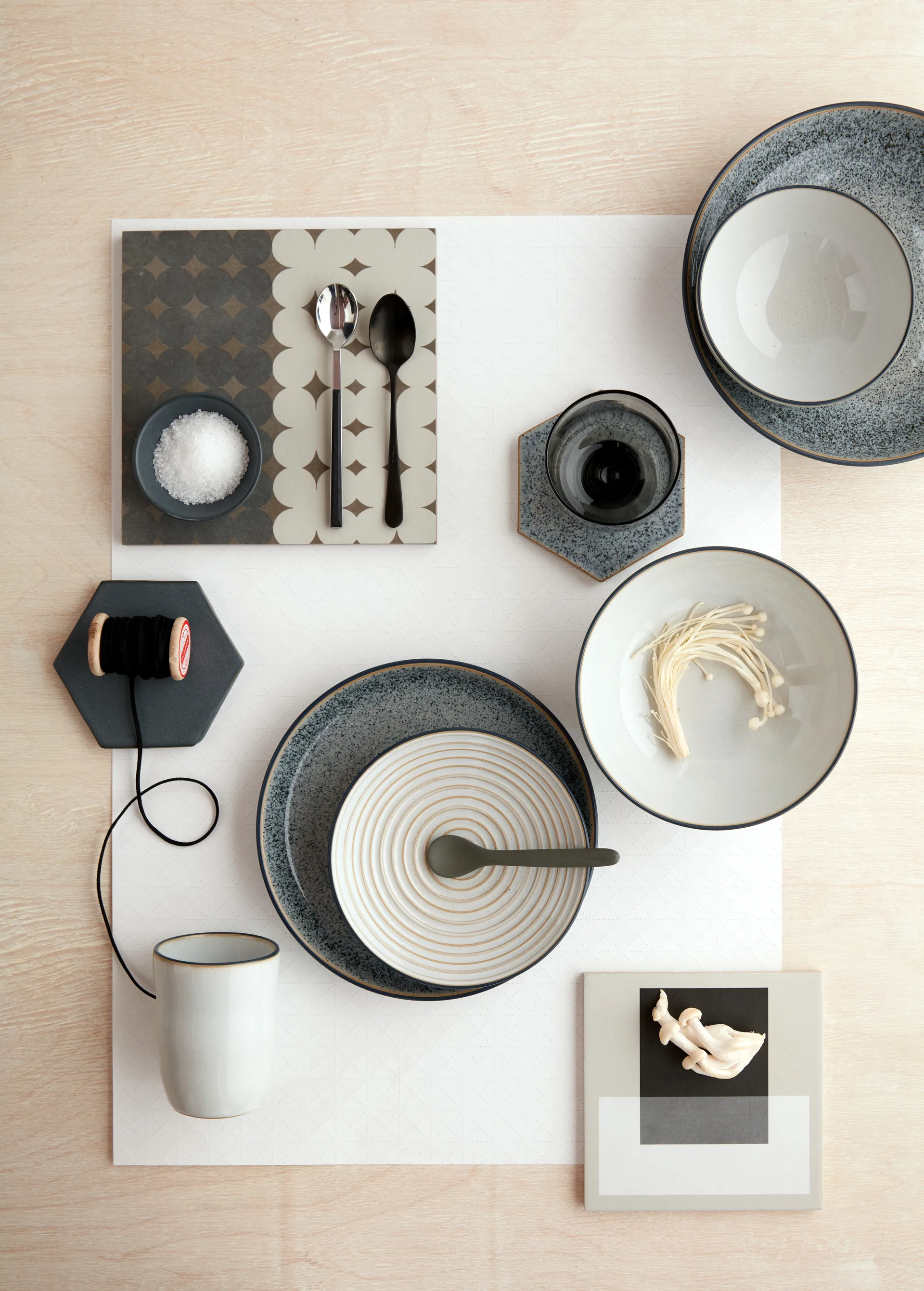 Prato Studio Grey 21 cm 4-unidades , Granito Denby