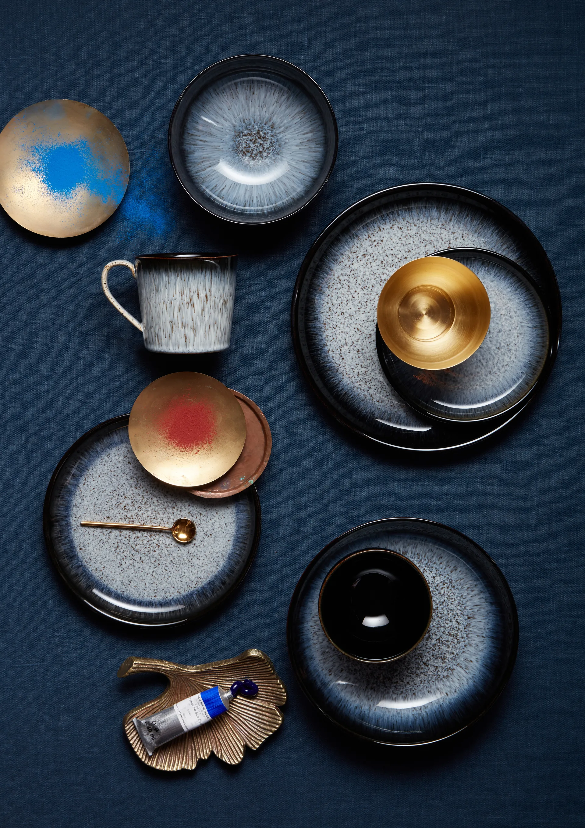 Tigela de massa Halo 22 cm 4-pack, Azul-cinza-preto Denby