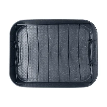 Travessa de forno com acabamento Quantanium - Cinza, com grelha, 41,6x31,8 cm - Denby