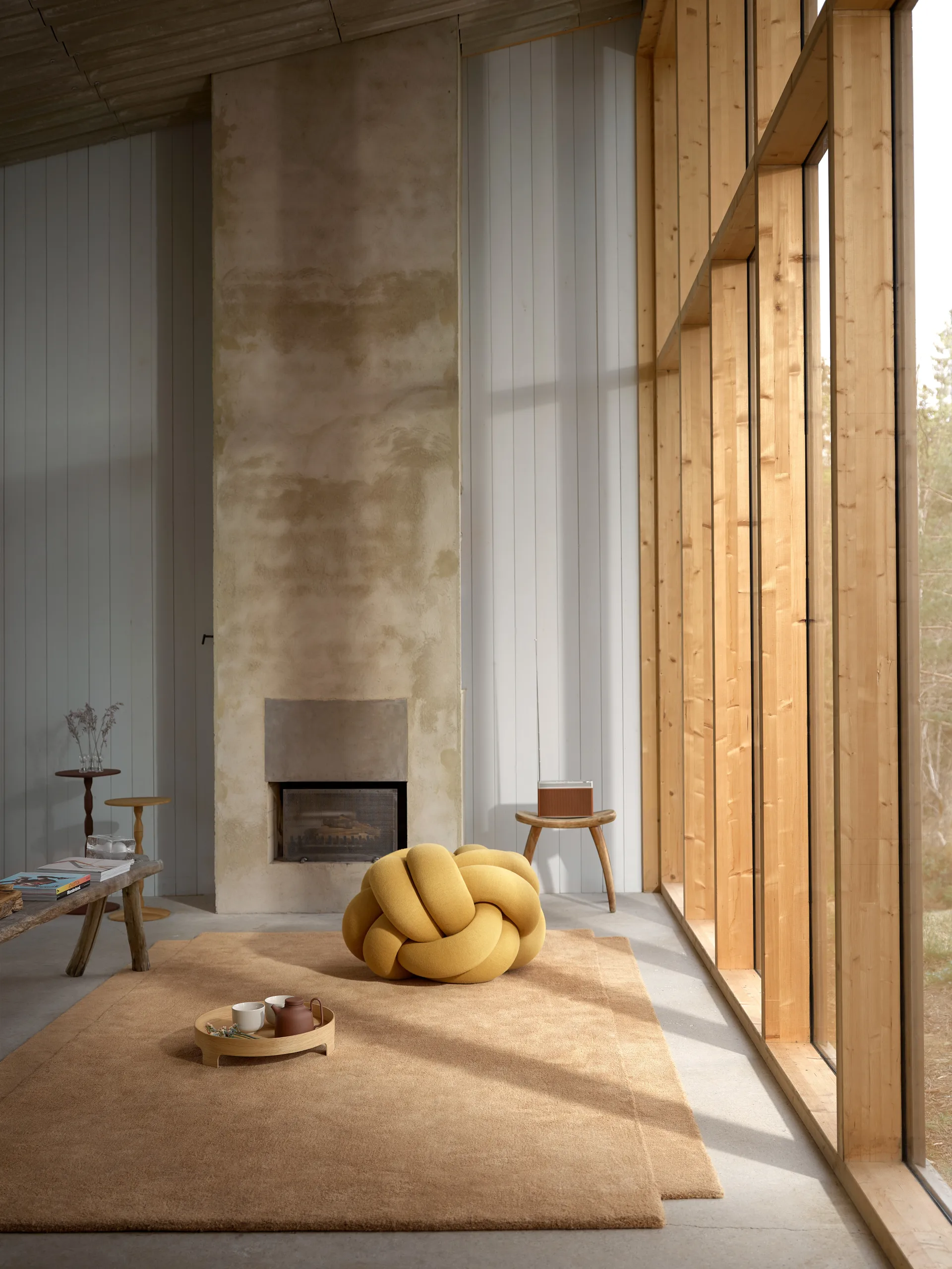 Almofada Knot XL, Amarelo Design House Stockholm