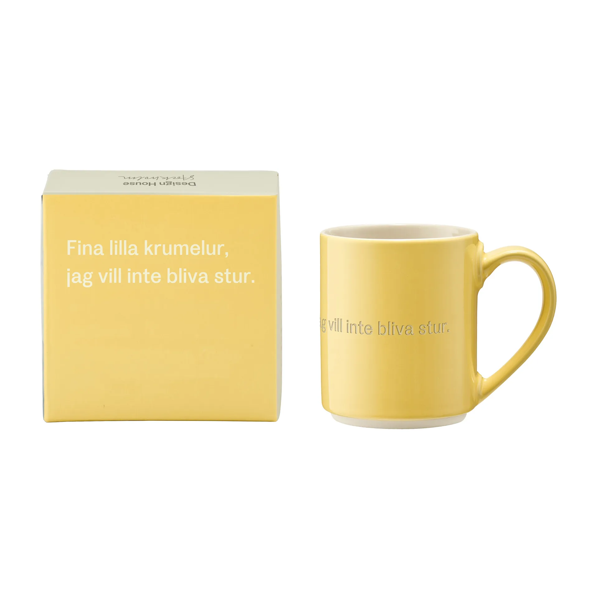 Caneca Astrid Lindgren, adorável pequena escrita, Texto sueco Design House Stockholm