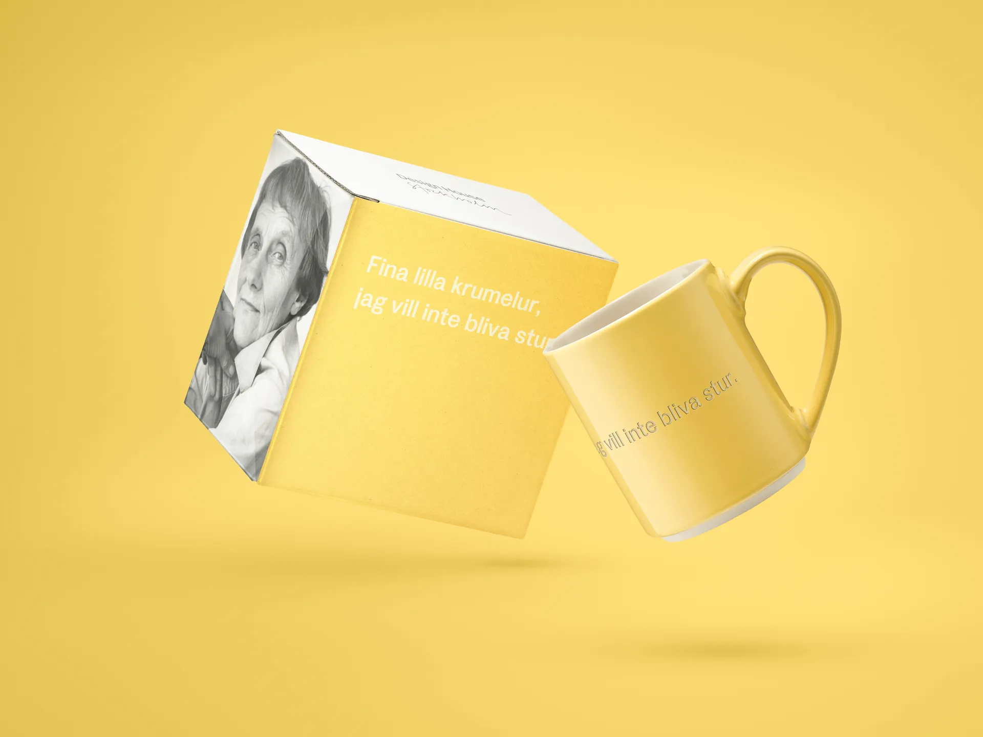 Caneca Astrid Lindgren, adorável pequena escrita, Texto sueco Design House Stockholm