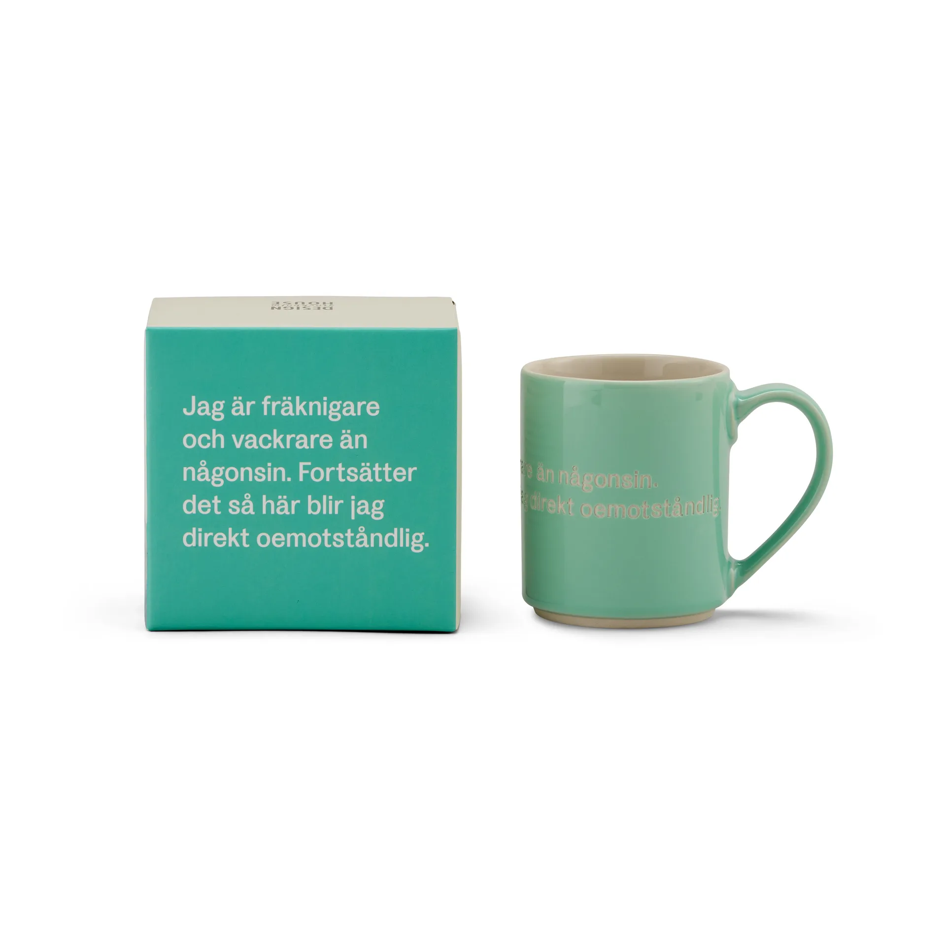 Caneca Astrid Lindgren, I am frecklier…, verde-sueco Design House Stockholm