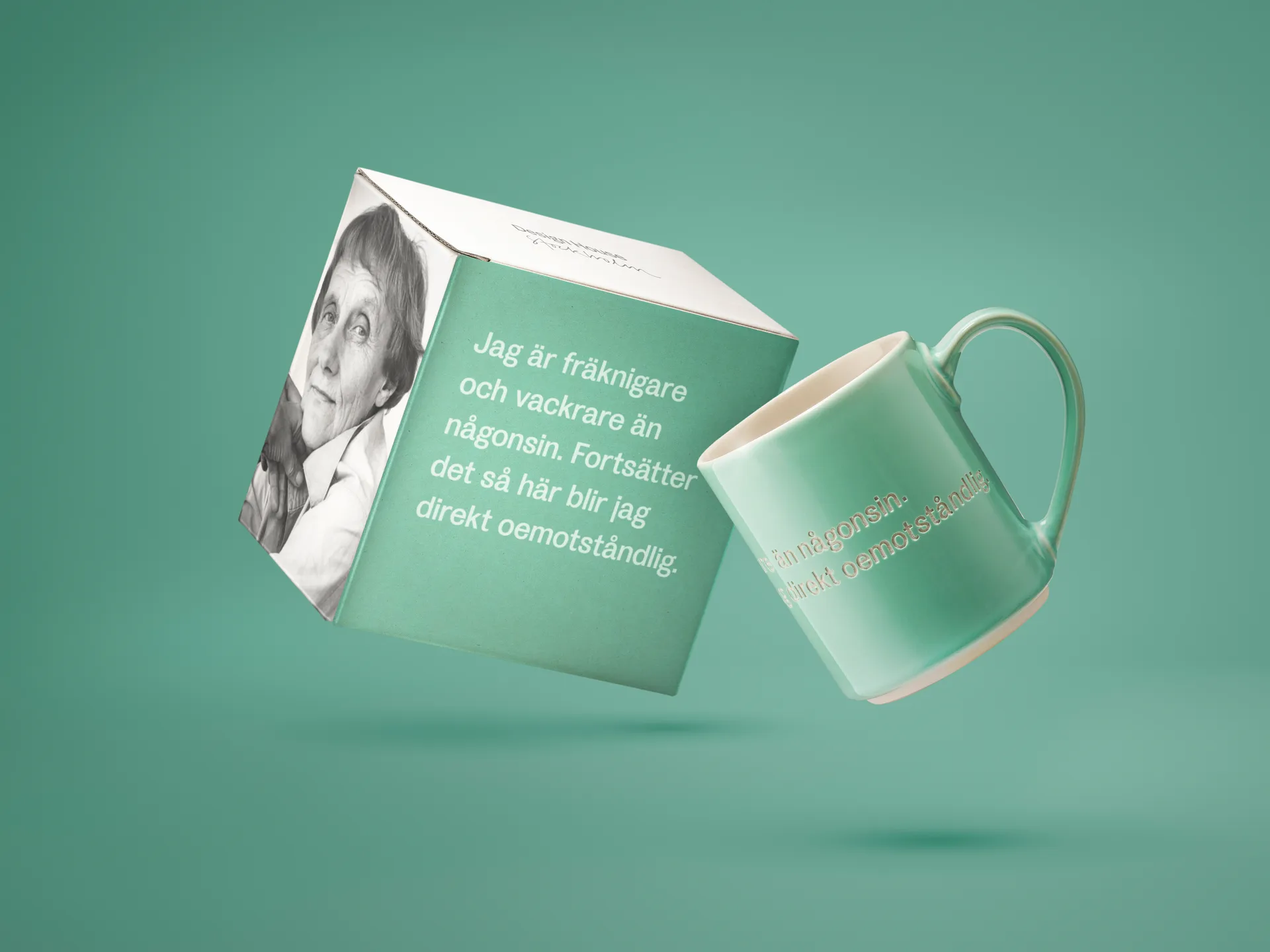 Caneca Astrid Lindgren, I am frecklier…, verde-sueco Design House Stockholm