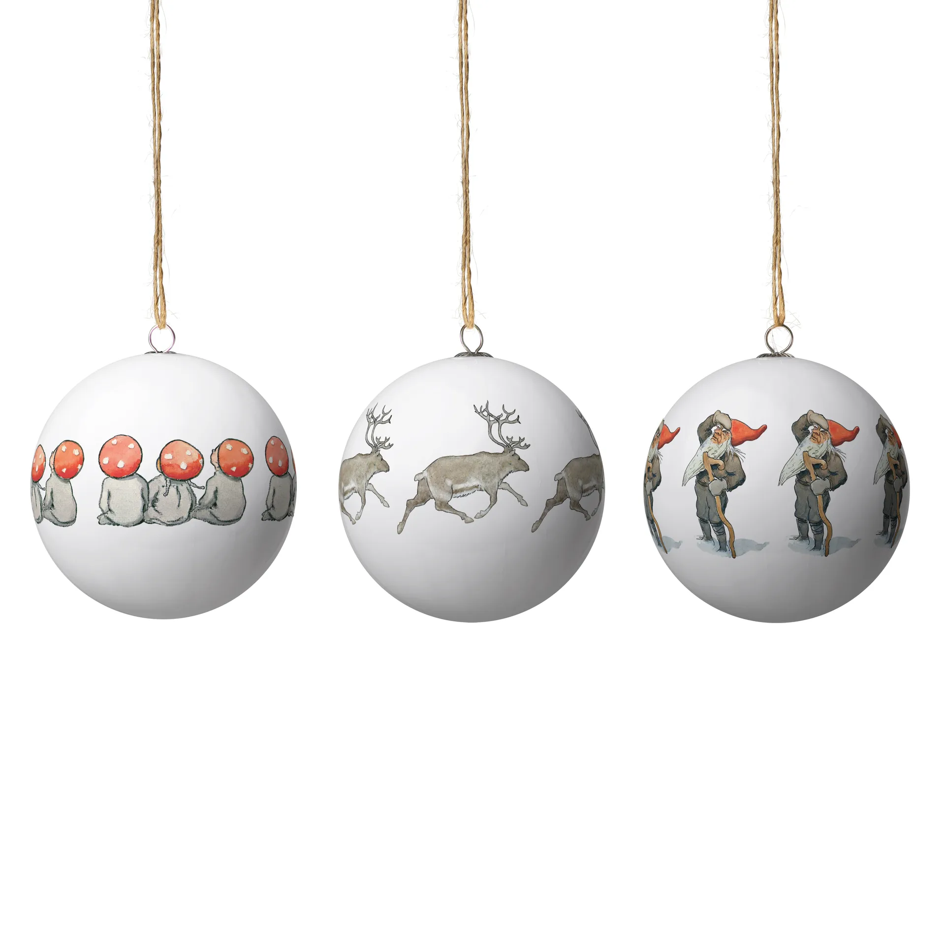 Elsa Beskow enfeites de Natal - 3 un., Conjunto Nr. 8 Design House Stockholm