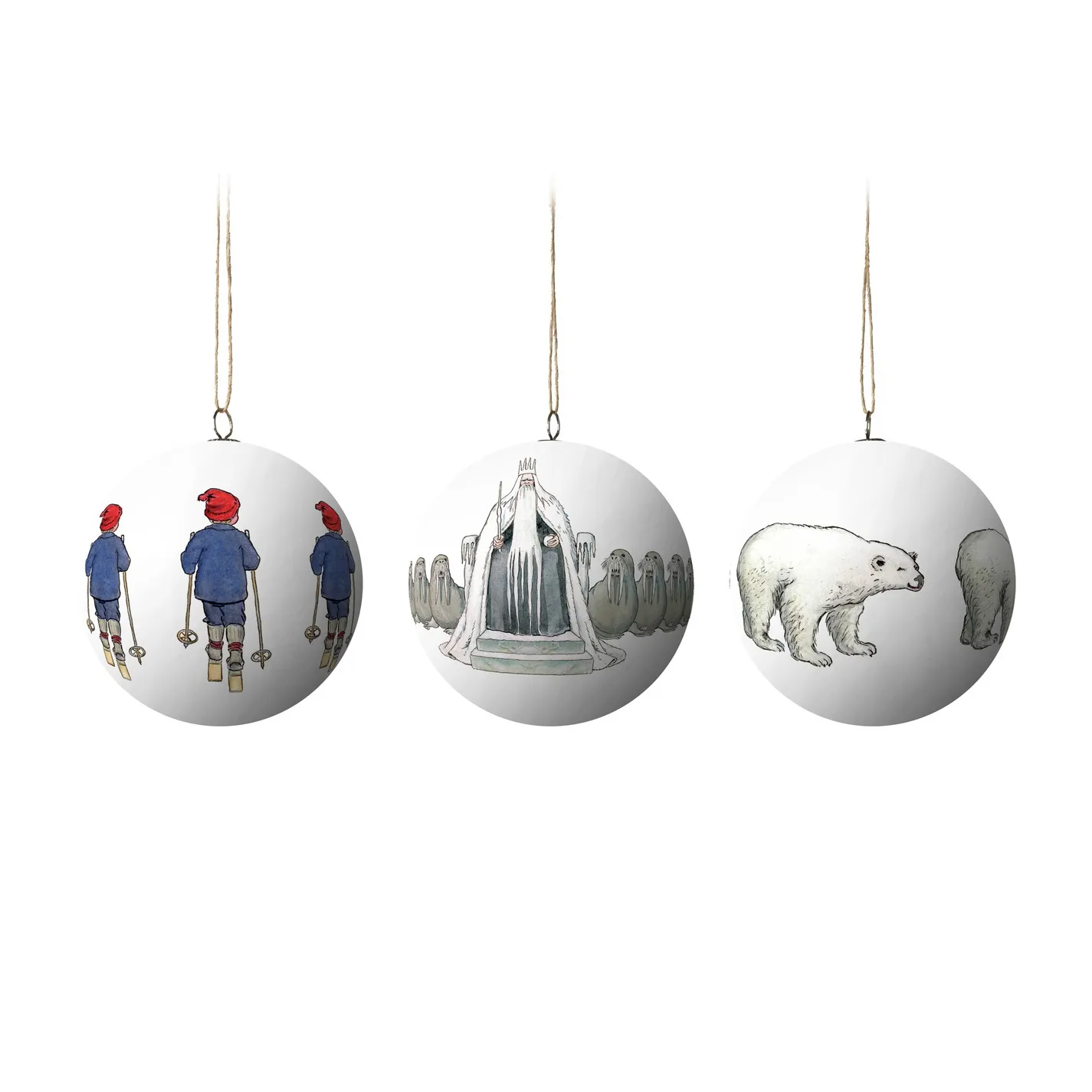 Elsa Beskow enfeites de Natal - 3 un., King Winter Design House Stockholm