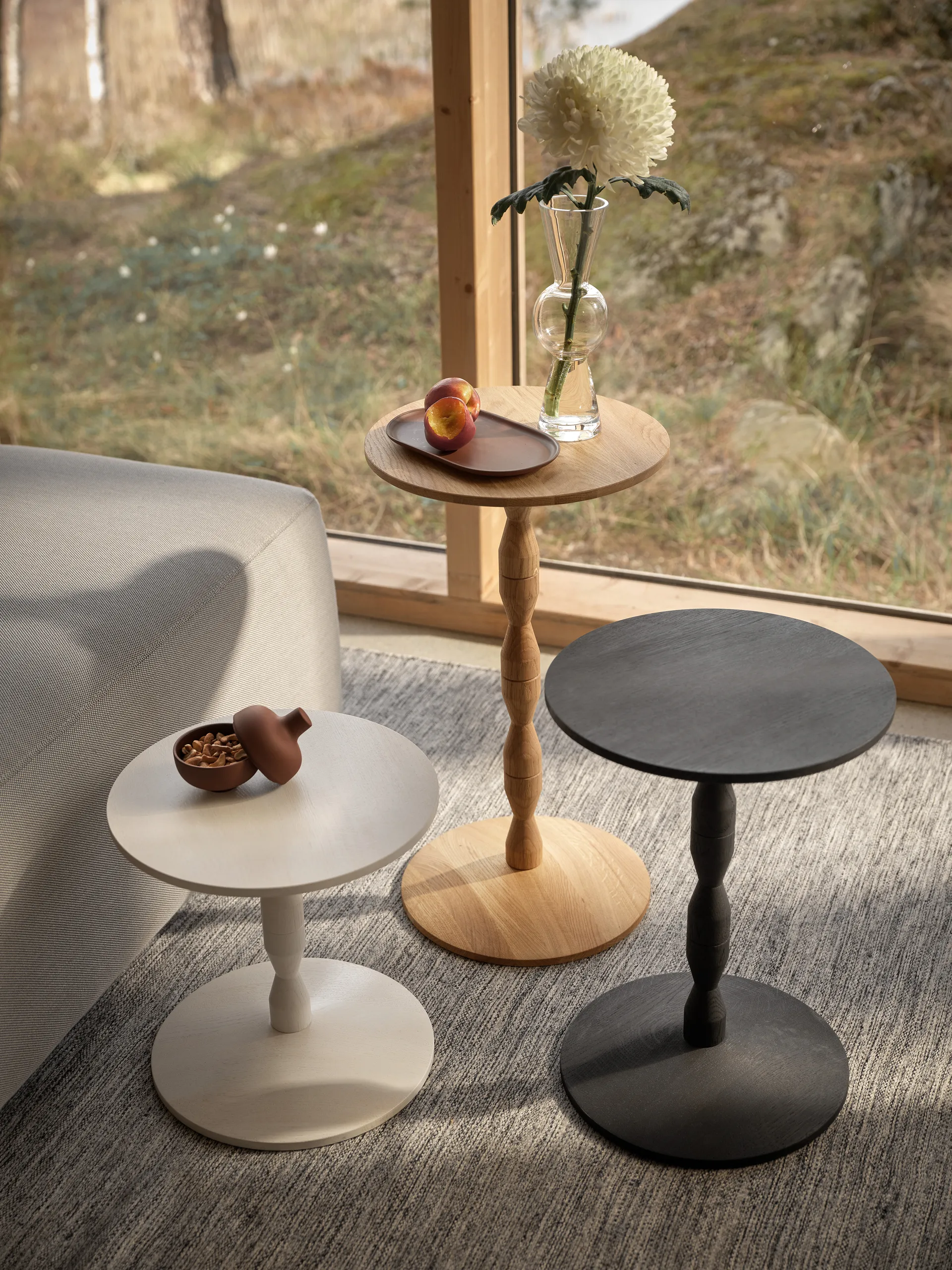 Mesa Pedestal Ø31x67,5 cm, Carvalho Design House Stockholm