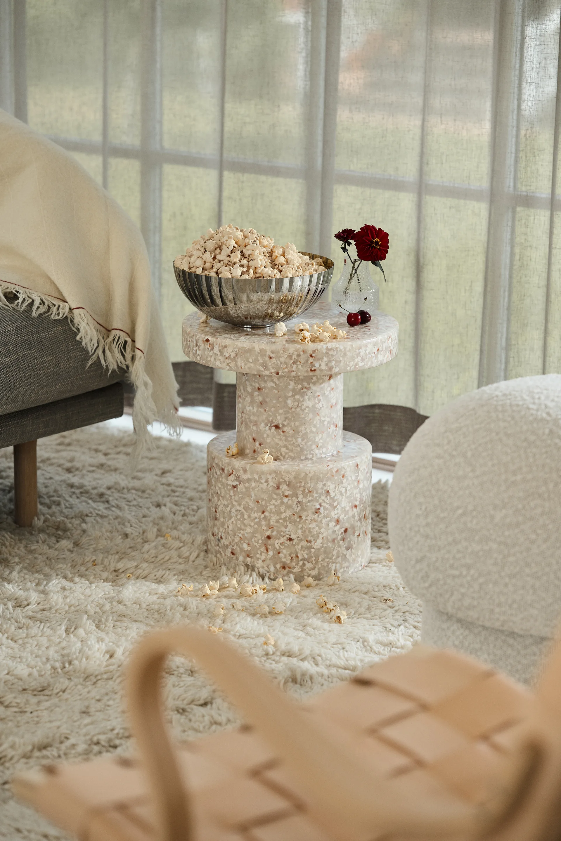 Pufe Uno Ø50 cm, Cream Design House Stockholm