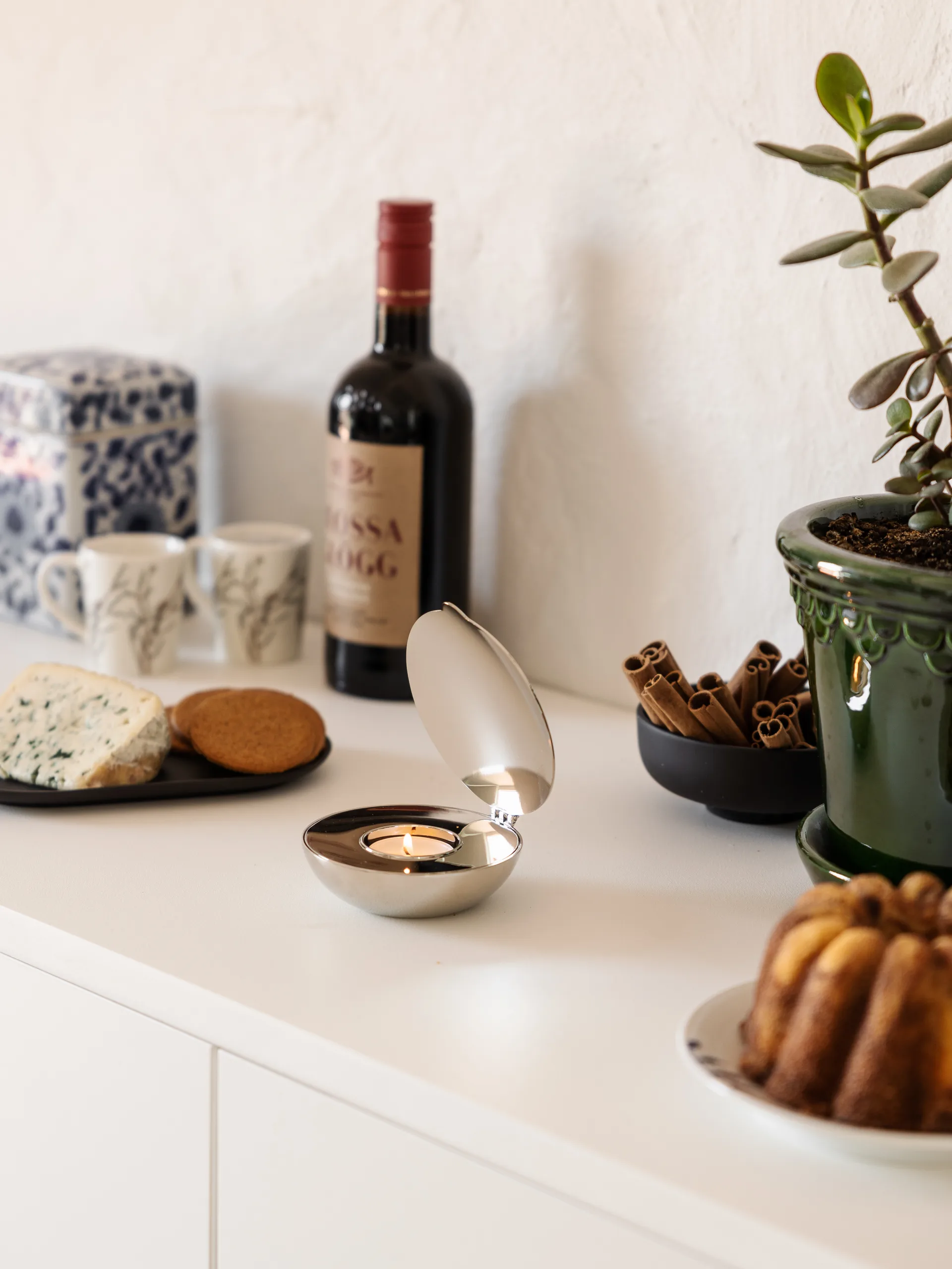 Shell vela votive, nickel Design House Stockholm