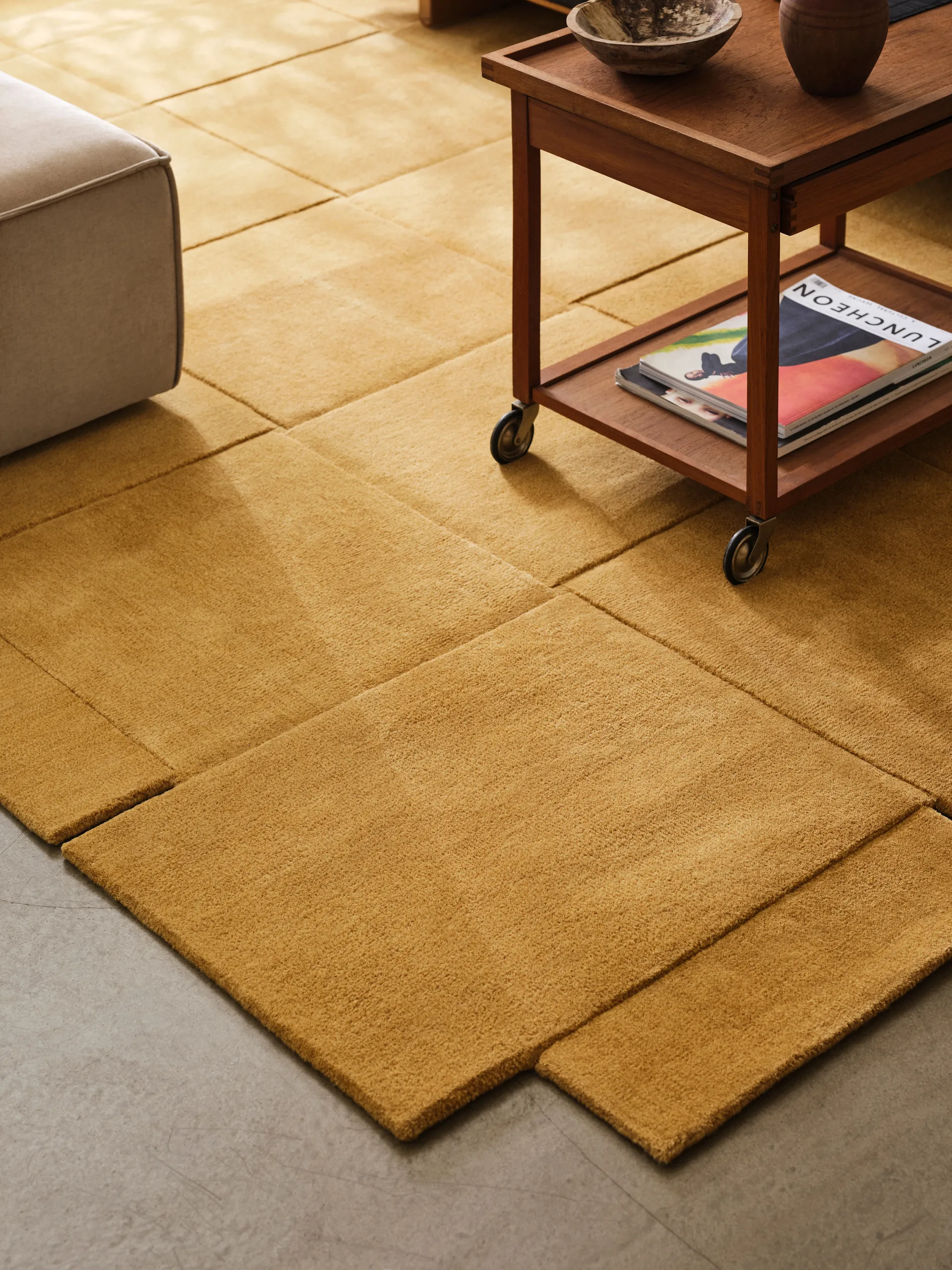 Tapete Basket amarelo ocre, 180x180 cm Design House Stockholm