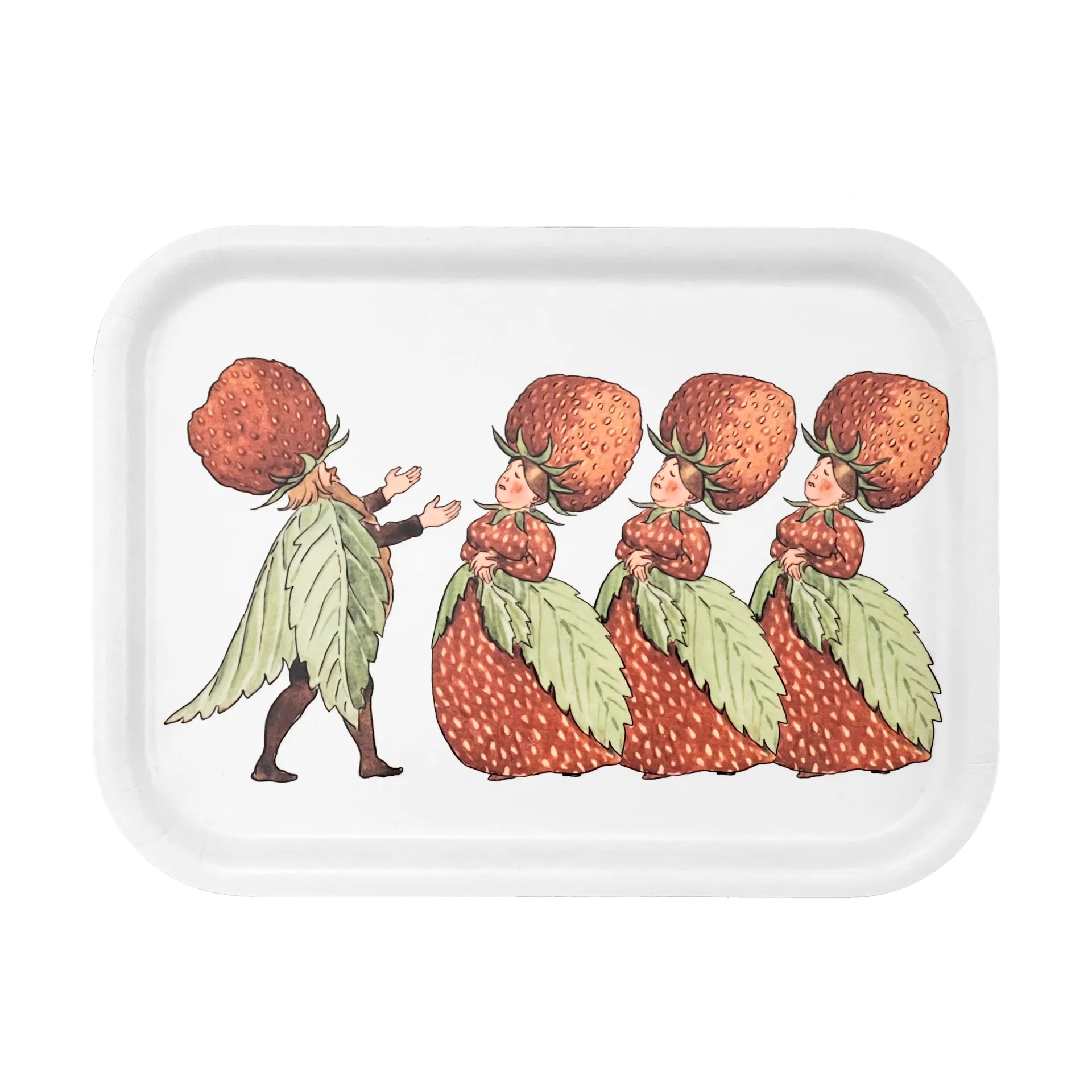 The Strawberry Family bandeja 20x27 cm, Branco Design House Stockholm