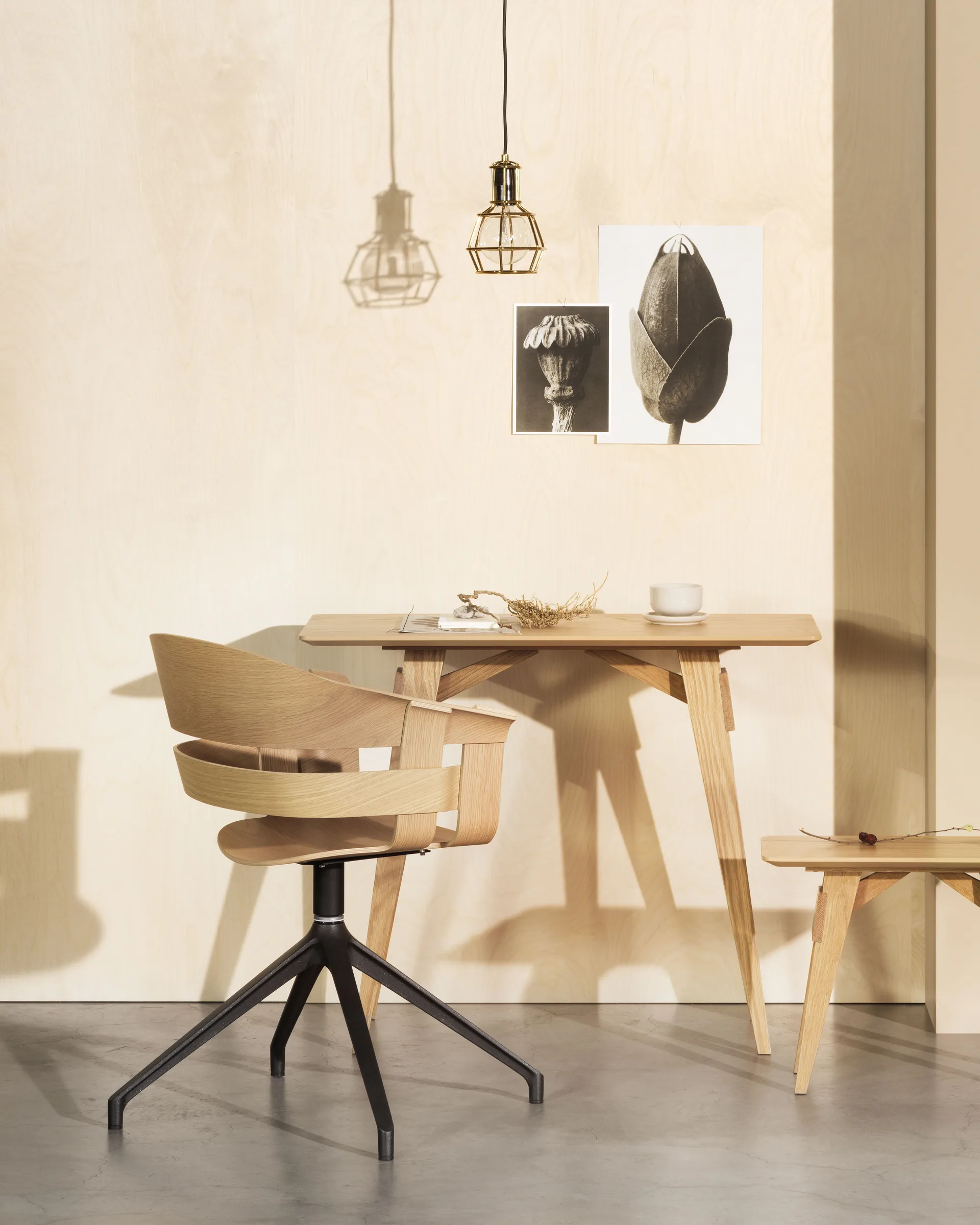 Wick Chair cadeira de escritório, Carvalho - pés cinza em metal Design House Stockholm
